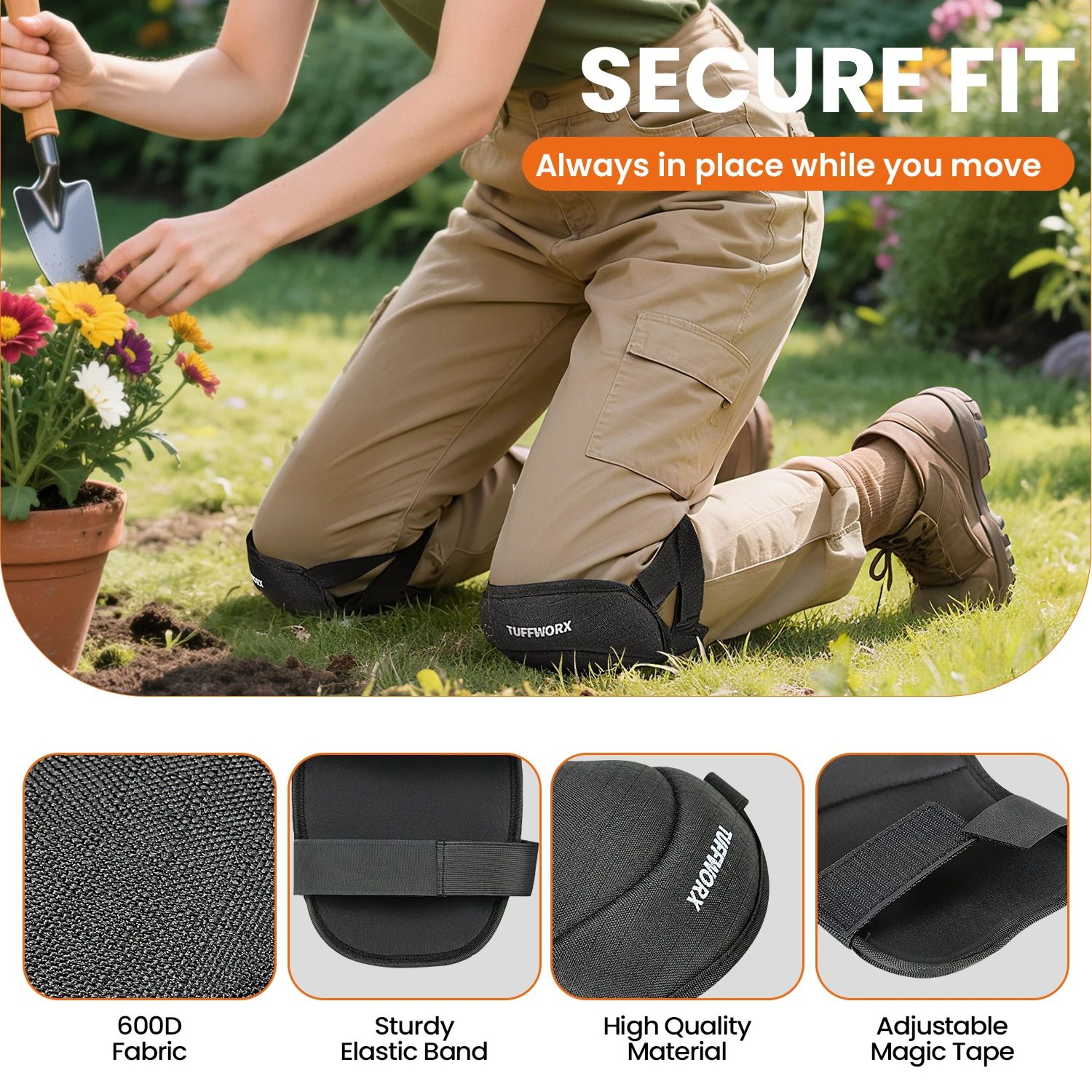 HeavyDuty Flooring Knee Pads  Adjustable Soft Foam Work Knee Pads With Strong Straps For Gardening  3