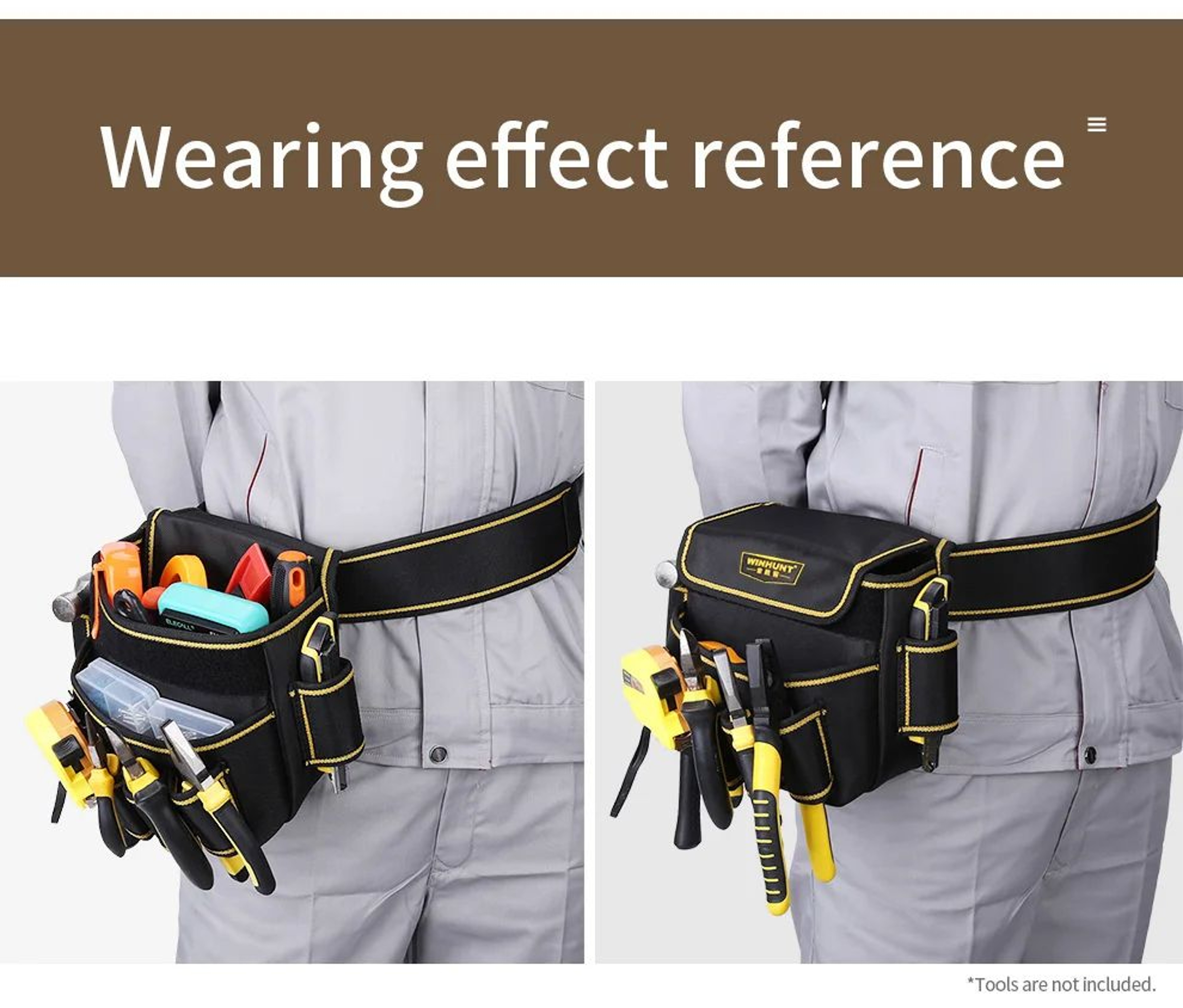 WINHUNT MultiPocket Tool Pouch With Adjustable Belt  HeavyDuty 600D Oxford Cloth Utility Tool Organ 6