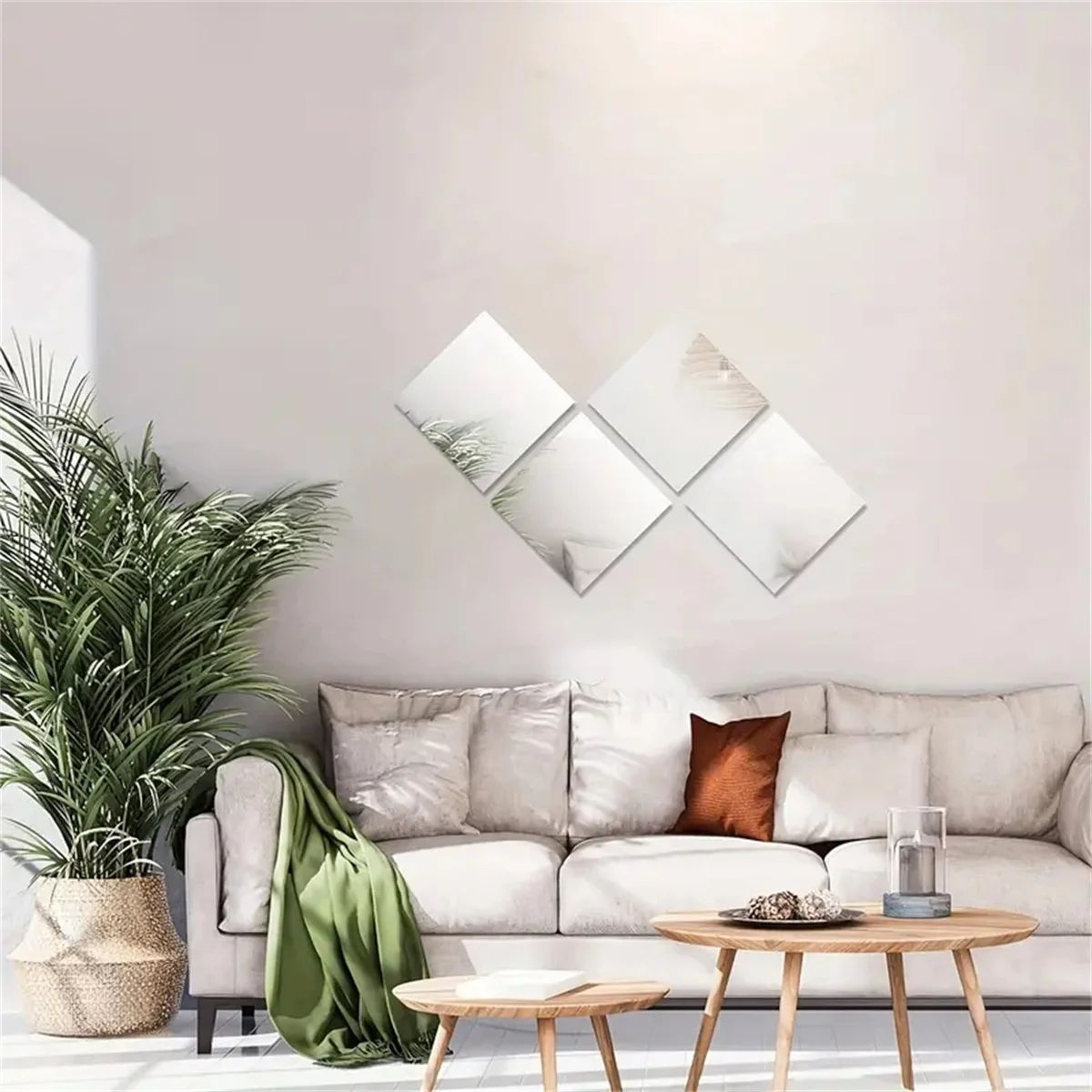 Elegant Acrylic Square Mirror Tray Set  Decorative Table Centerpiece For Weddings Bridal Showers Bi 1