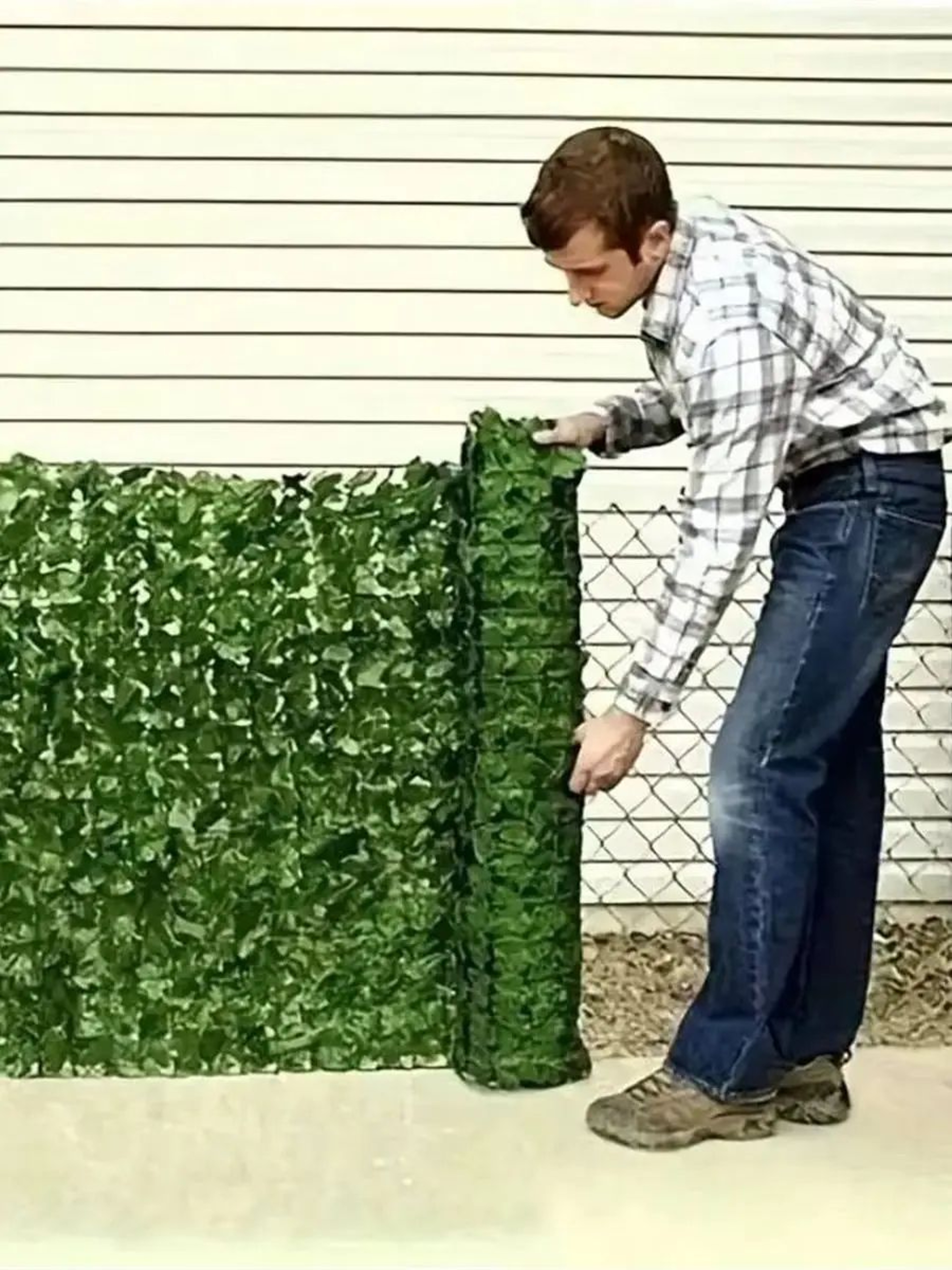 Artificial Ivy Privacy Fence Wall Screen  UVResistant Green Plastic Hedge Panel For Patio Balcony   6