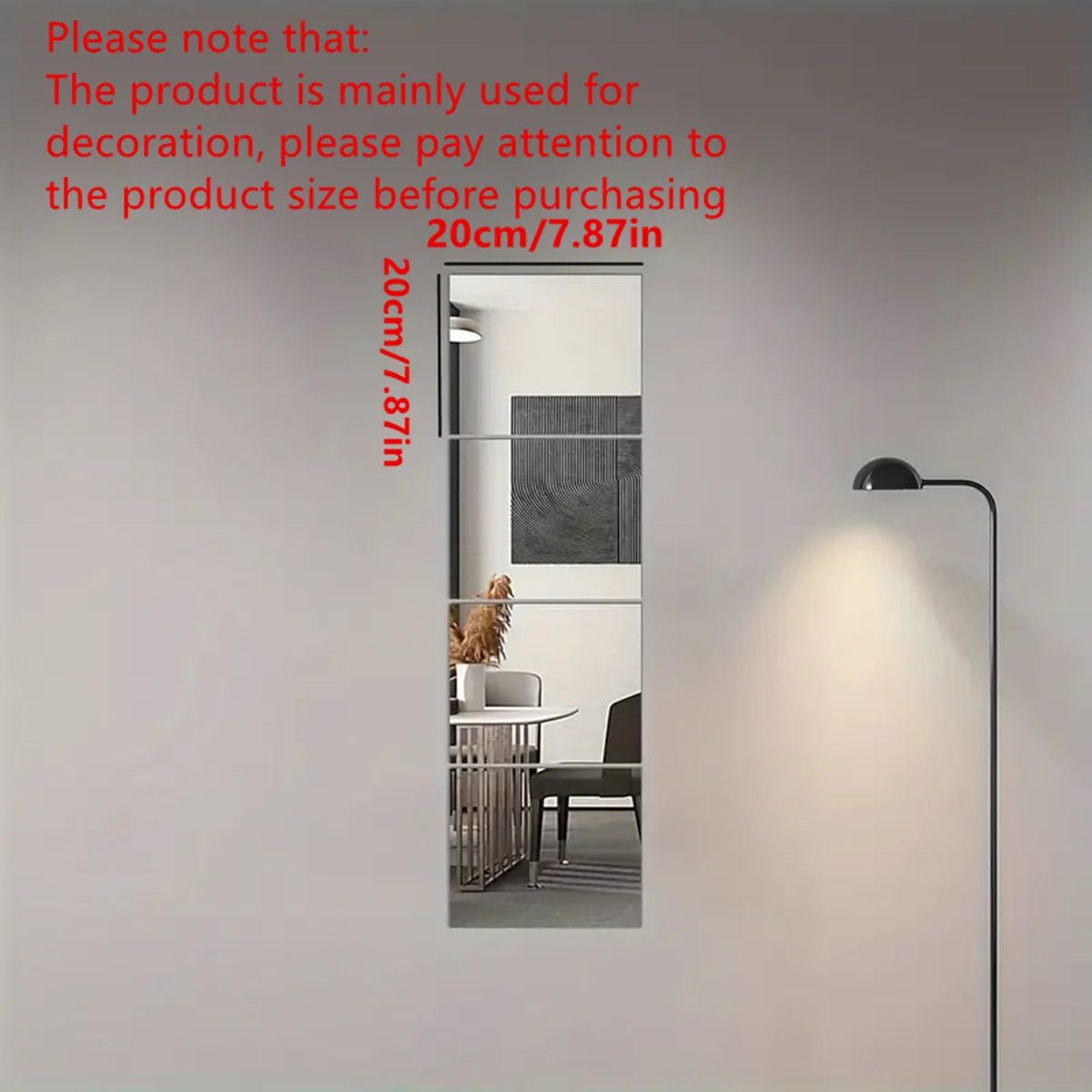 4 Pcs SelfAdhesive Acrylic Mirror Wall Stickers  Flexible NonGlass Decorative Mirror Tiles For Home 3
