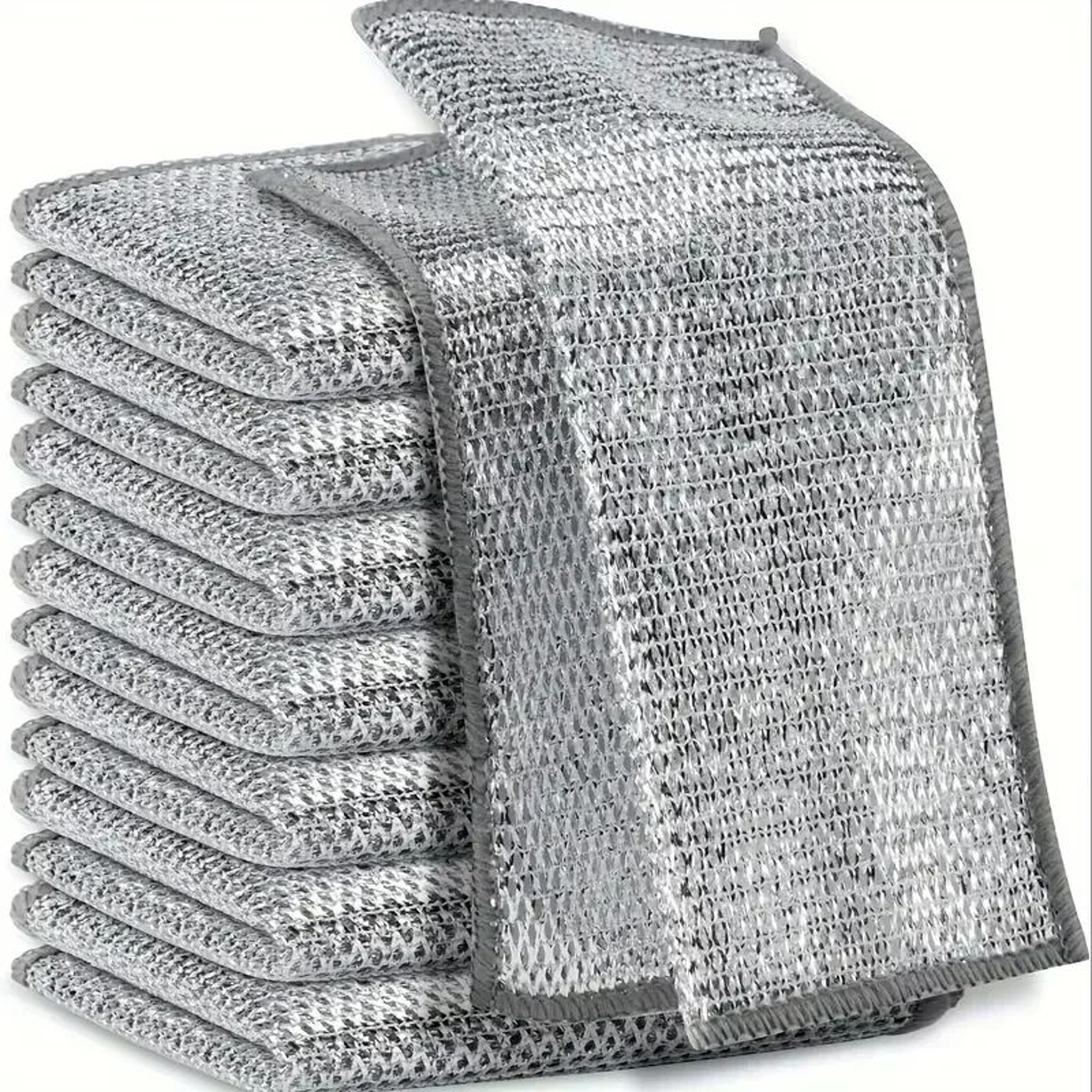 Magic Silver Wire Microfiber Cleaning Cloth  Thickened Kitchen Dishcloth With BuiltIn Sponge For St 0