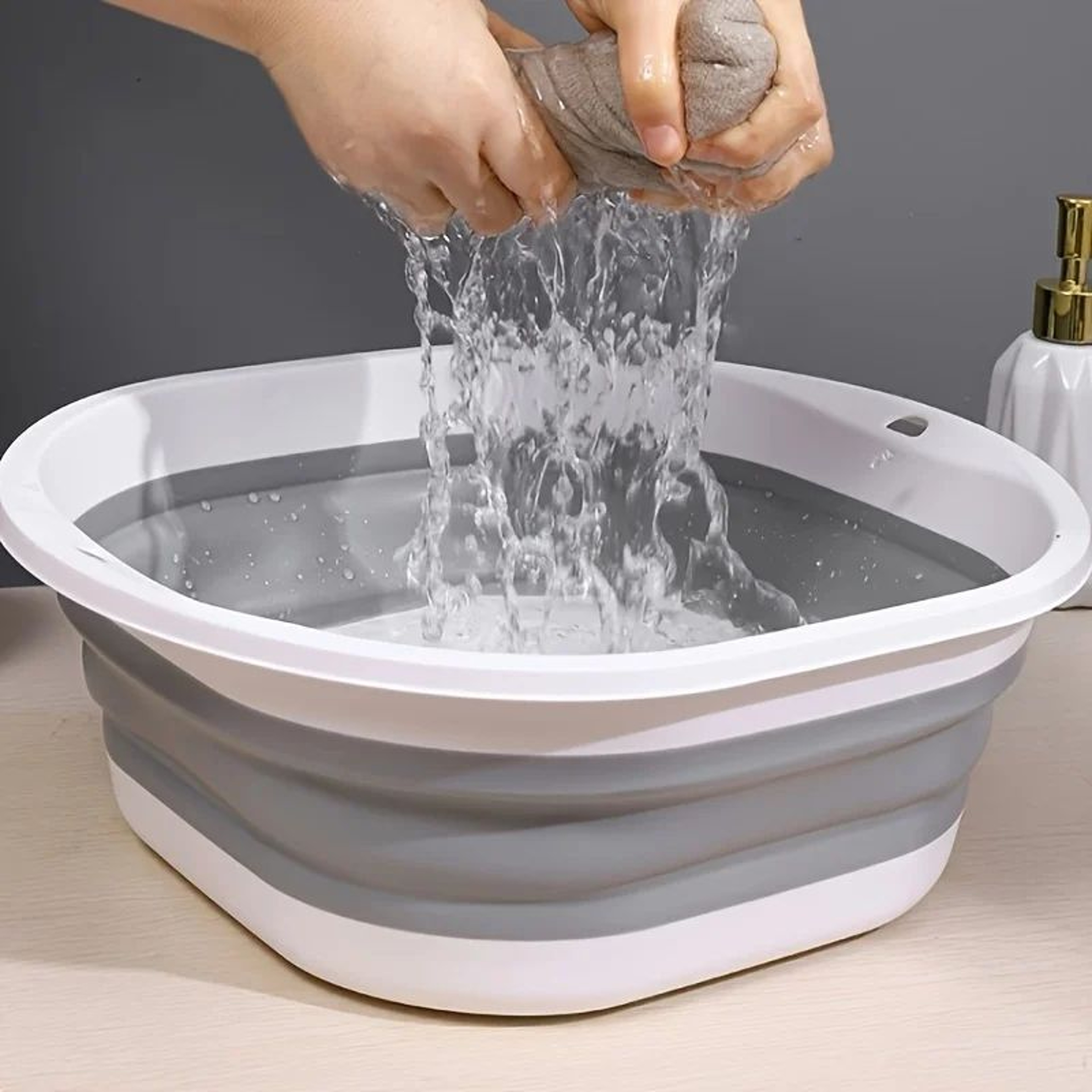 Collapsible Silicone Foot Bath Basin  Foldable Portable Wash Bowl For Pedicure Travel  Home Spa 1