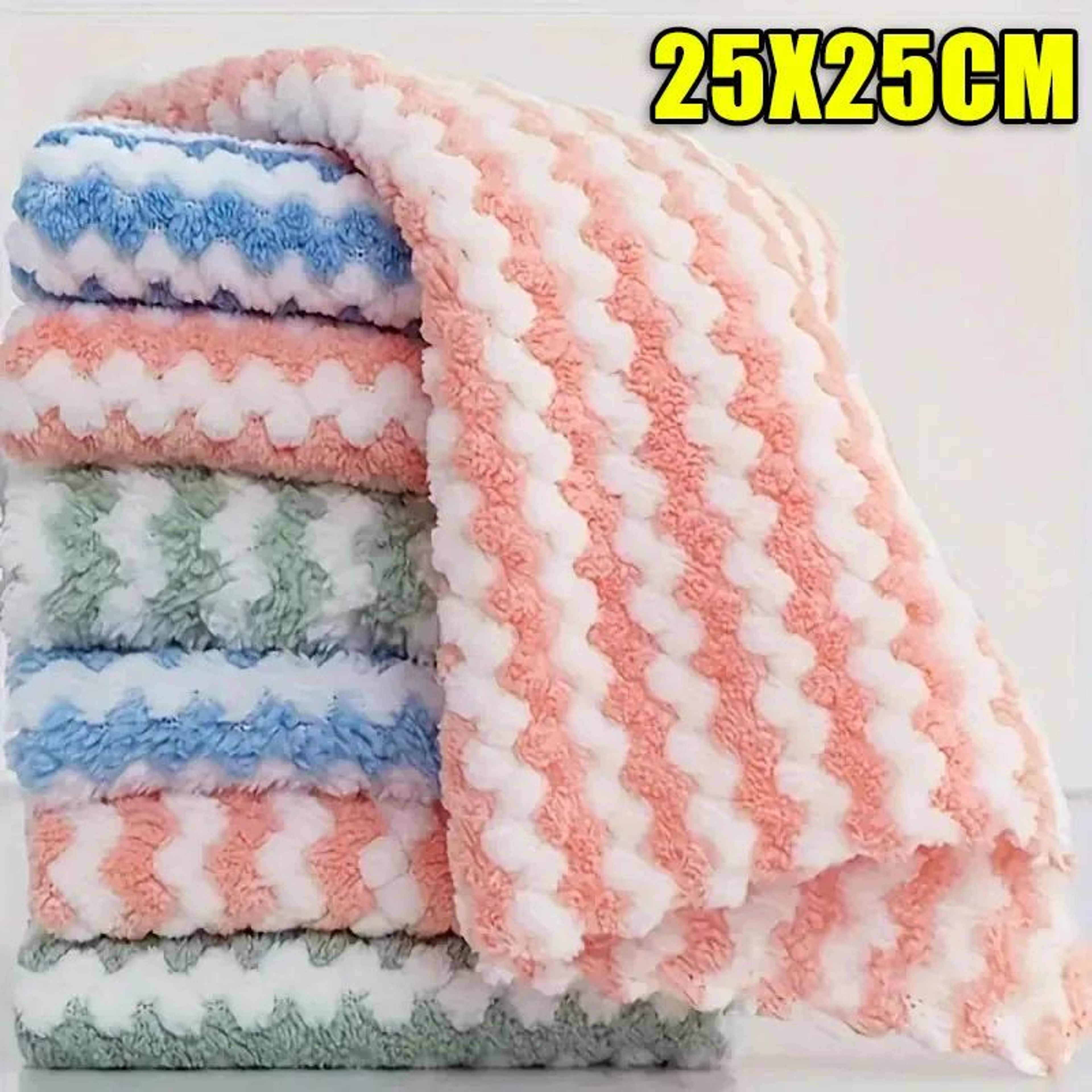 Super Absorbent Coral Fleece Dish Cloths  Reusable Kitchen Cleaning Towels For Dishes Glass Counter