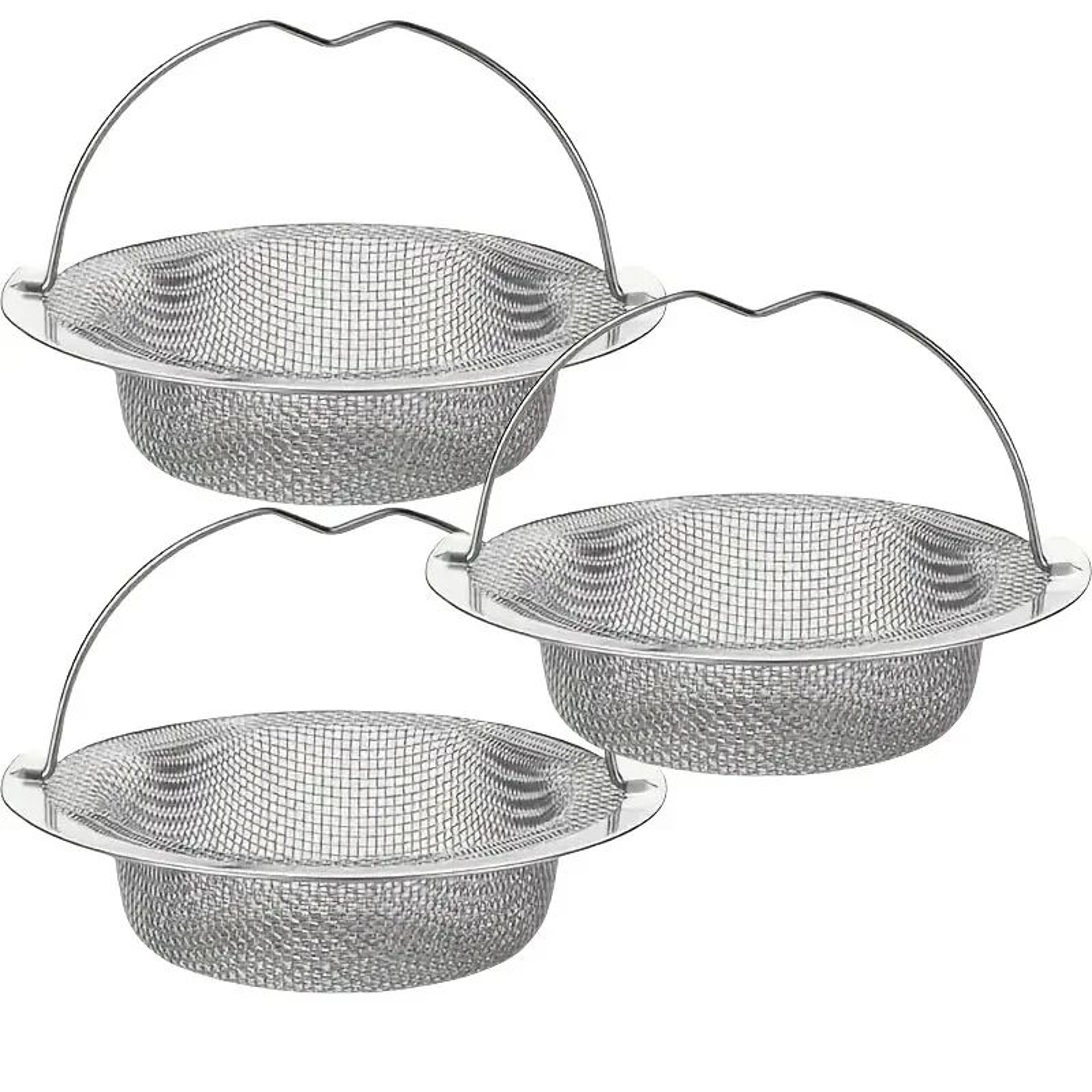Kitchen Sink Strainer With Handle  Stopper  Stainless Steel Mesh Drain Basket Filter For Food Waste