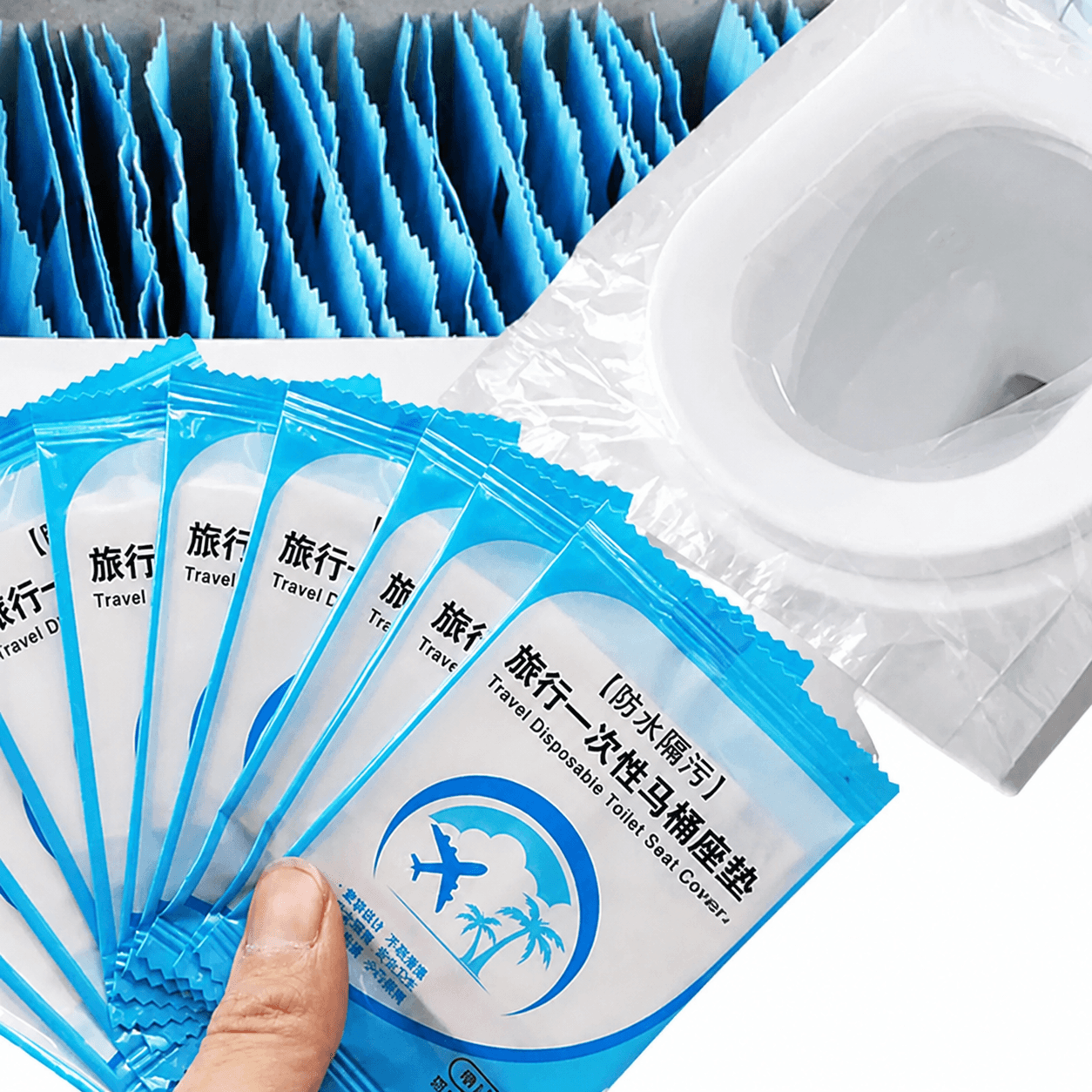 Disposable Toilet Seat Cover Pads  Portable Travel Toilet Seat Protectors For Camping Hotels  Publi 0
