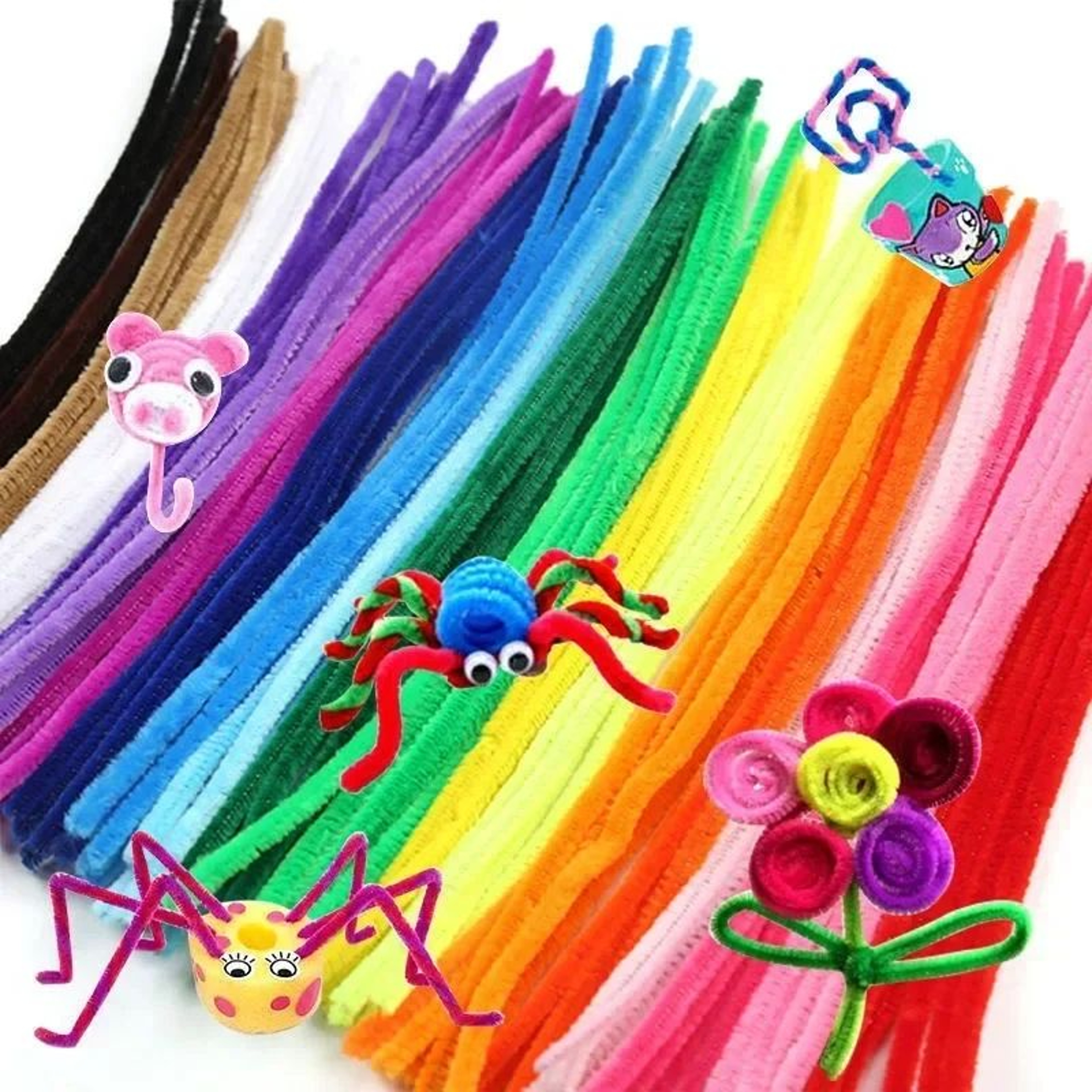 Handmade Chenille Craft Sticks  Colorful Plush Pipe Cleaners For DIY Crafts Kids Art Projects Schoo 0