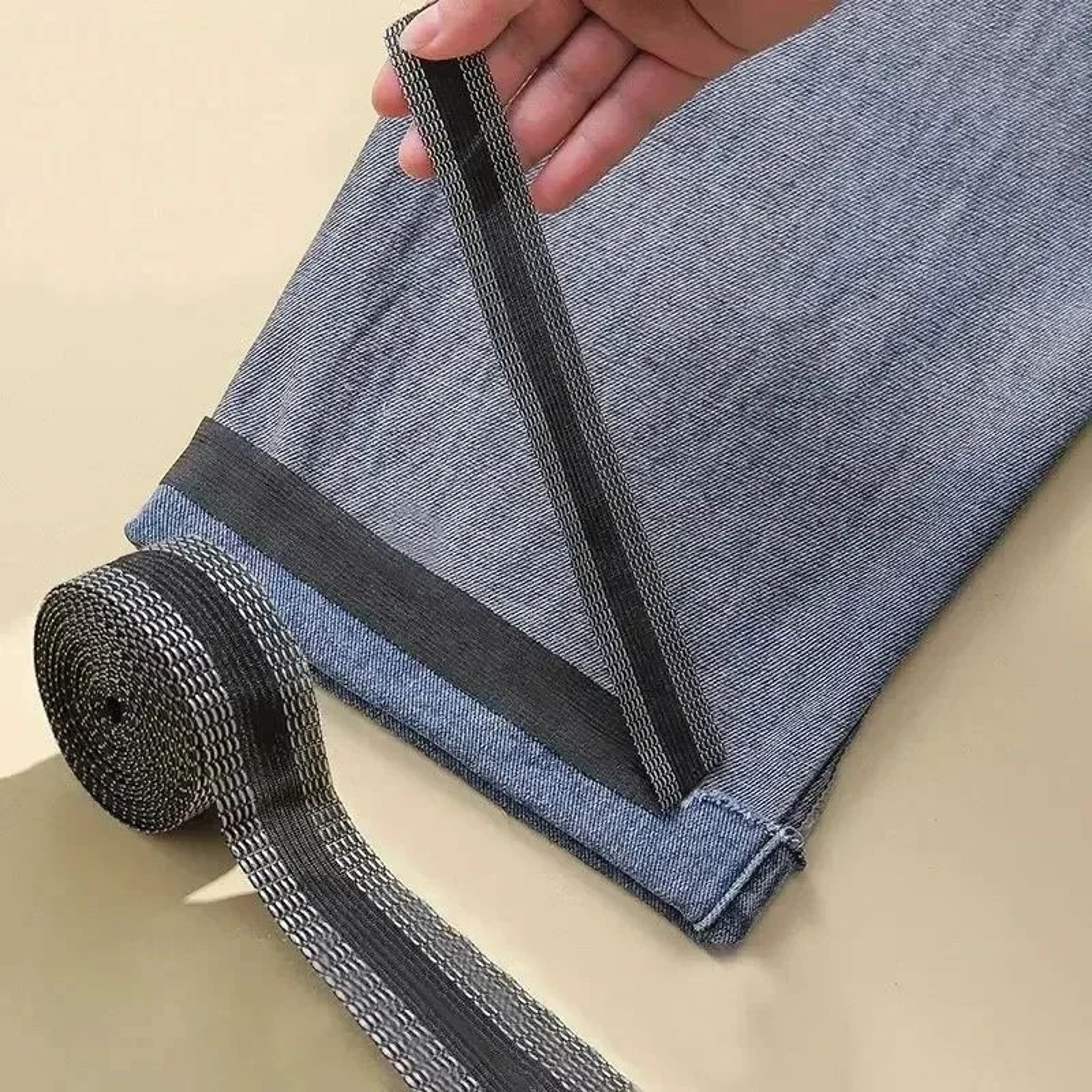 SelfAdhesive IronOn Pants Hem Tape  NoSew Fabric Repair  Jean Hemming Tape For Trouser Shortening D 0