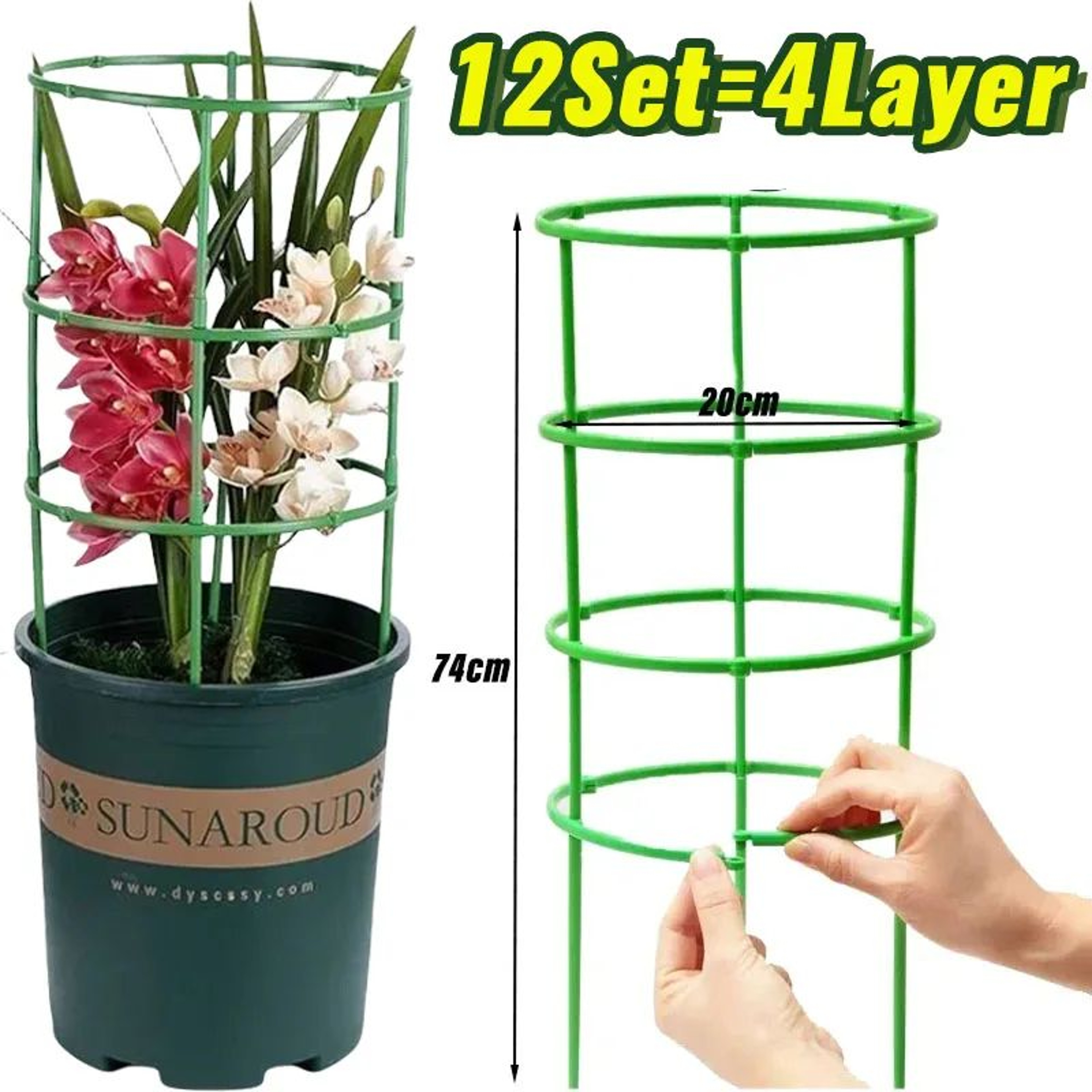 Green Plant Support Stakes  SemiCircle Climbing Frame  Garden Vine Support Brackets For Indoor  Out 9