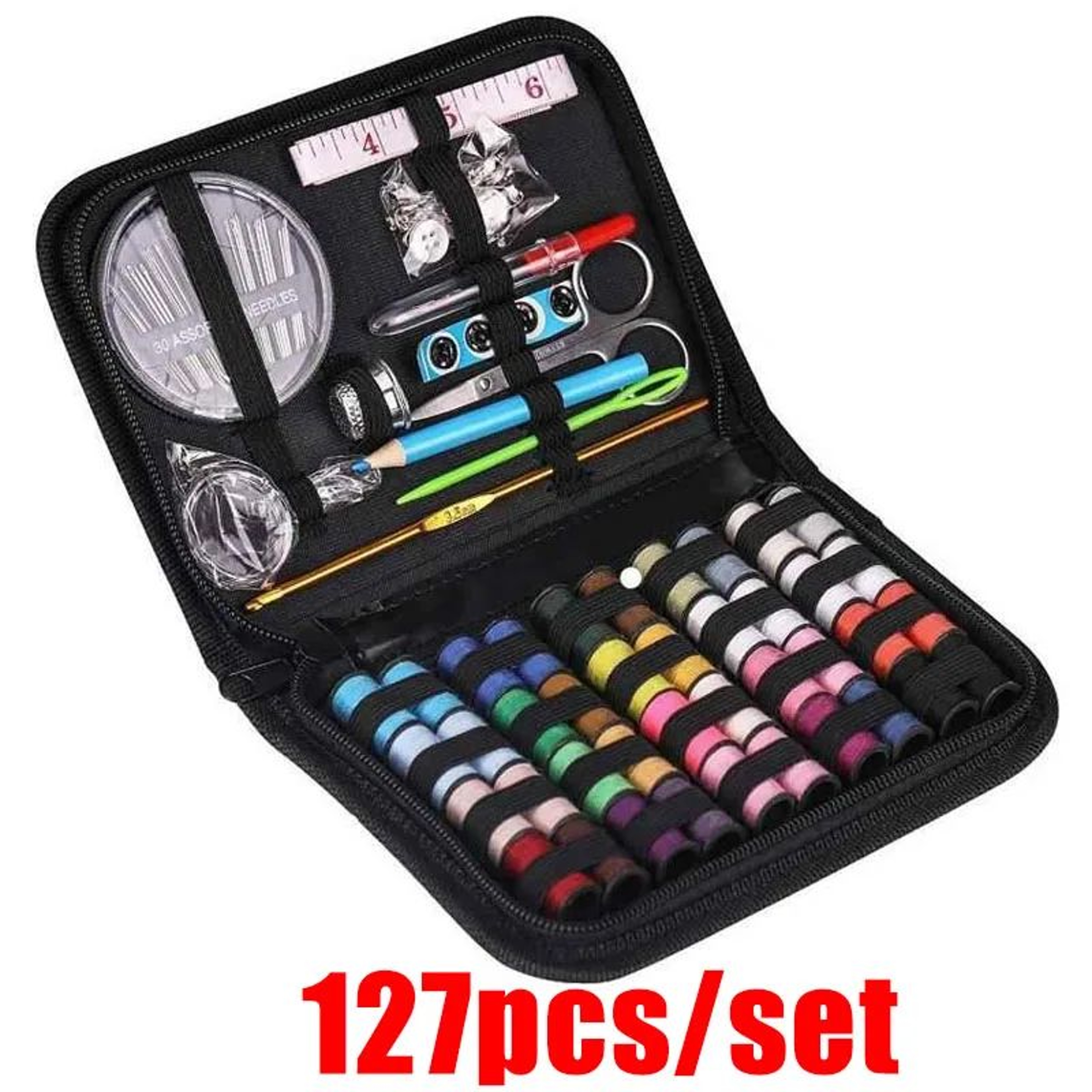 Portable Sewing Kit With Case  Complete Travel Sewing Supplies For Home Emergency Repairs  DIY Sewi 7