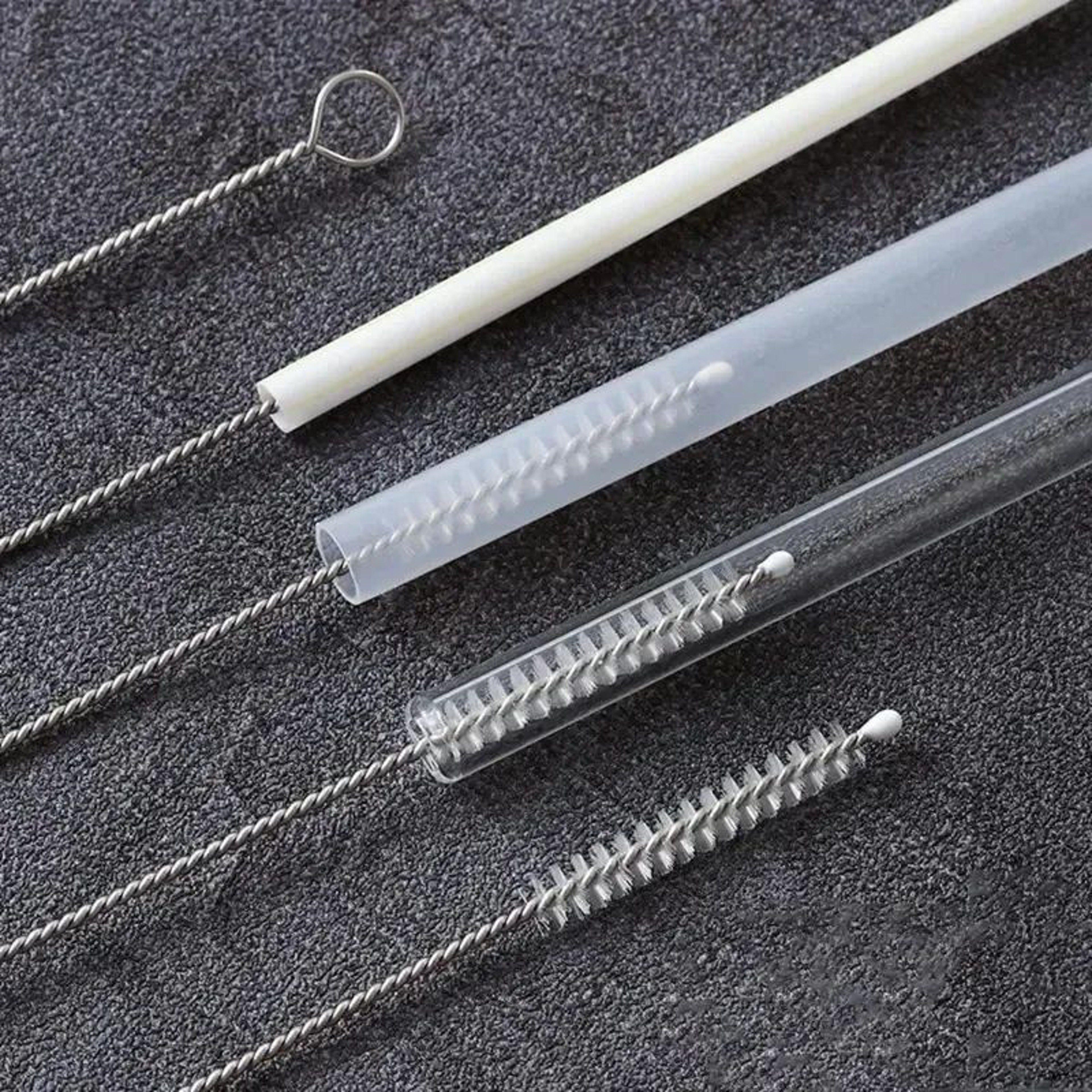 Reusable Drinking Straw Cleaning Brush Kit  Long Stainless Steel Nylon Pipe Cleaners For Straws Bot 1