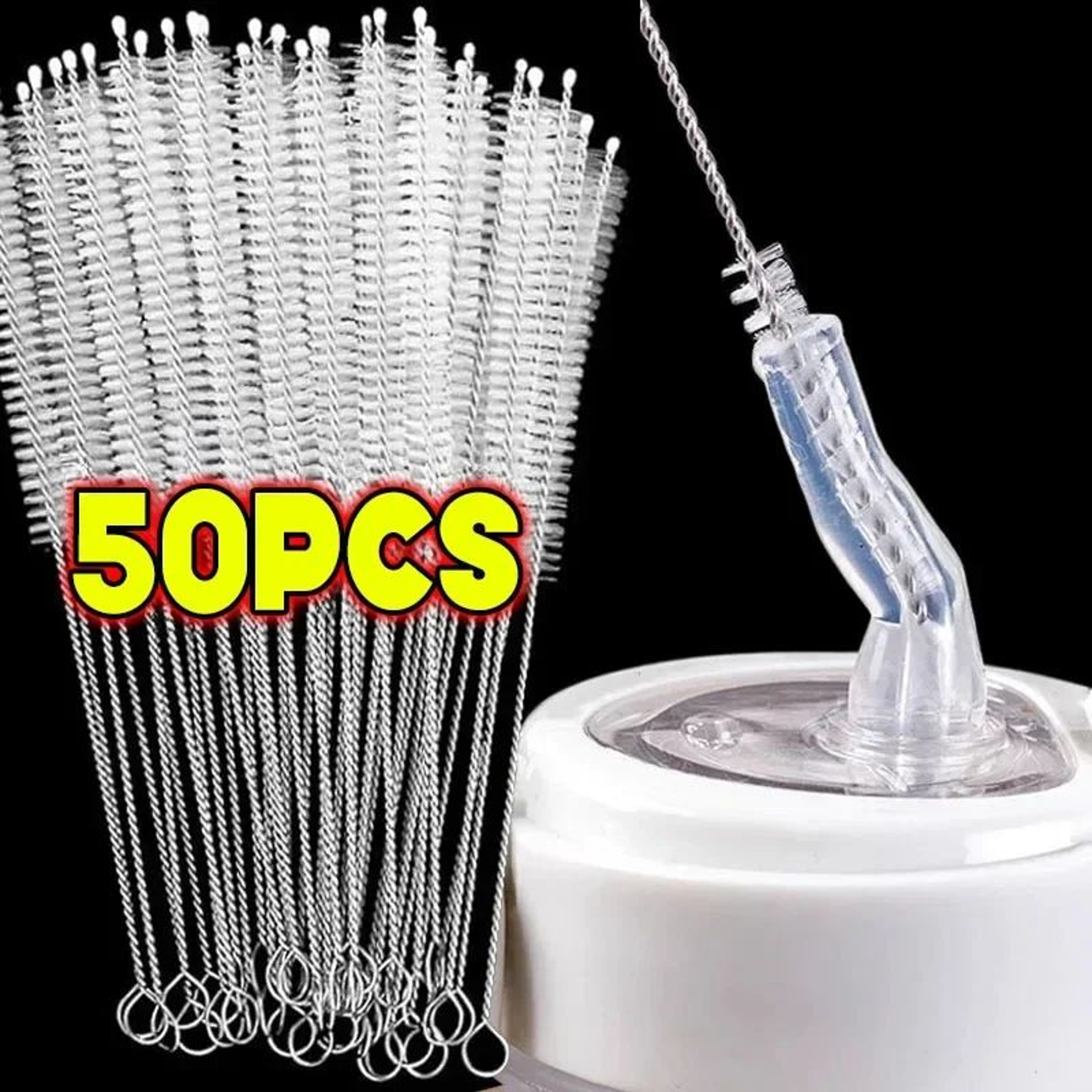 Reusable Drinking Straw Cleaning Brush Kit  Long Stainless Steel Nylon Pipe Cleaners For Straws Bot 10