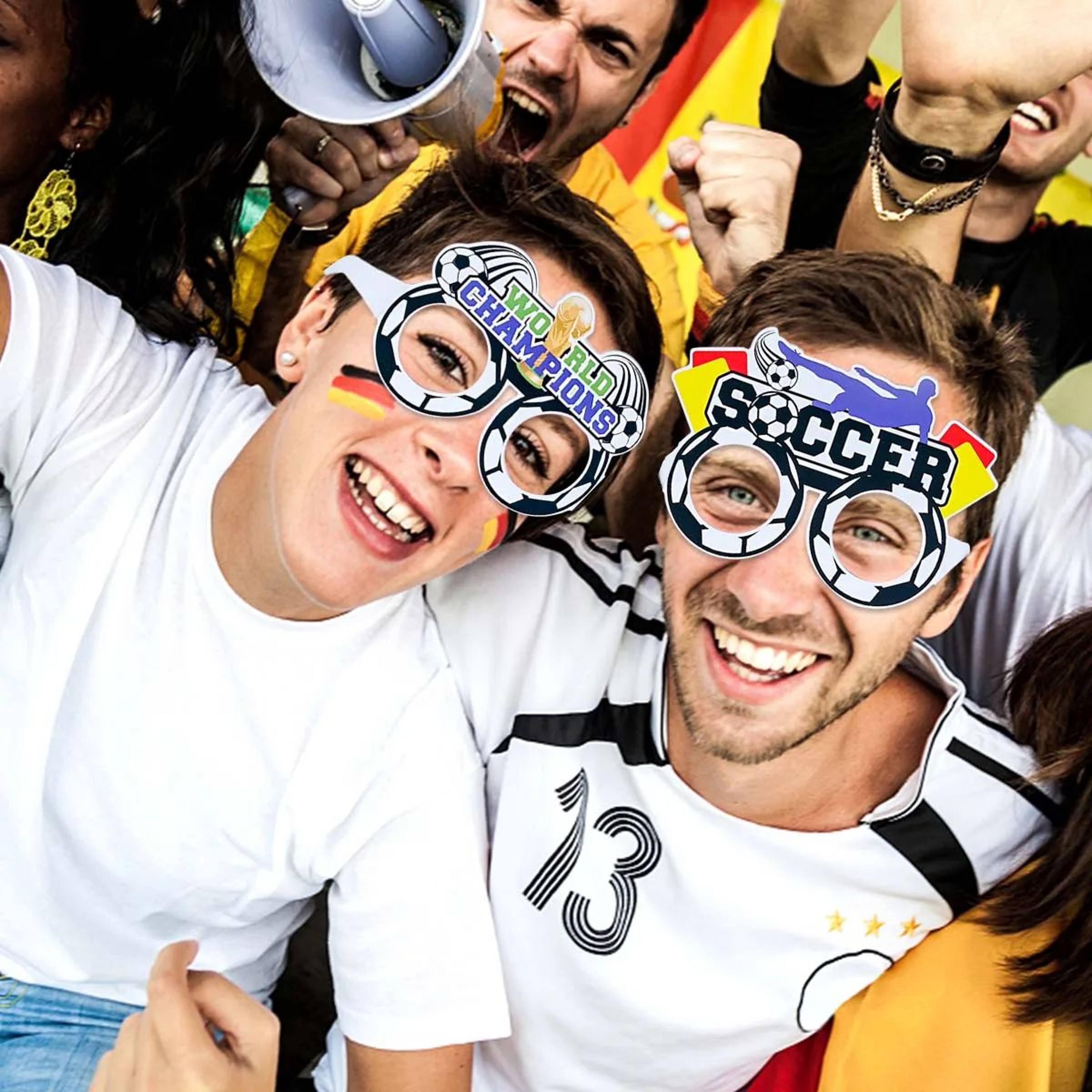8pcs Football Party Paper Glasses  Soccer Birthday Photo Booth Props For Boys 1st Birthday  Baby Sh 3
