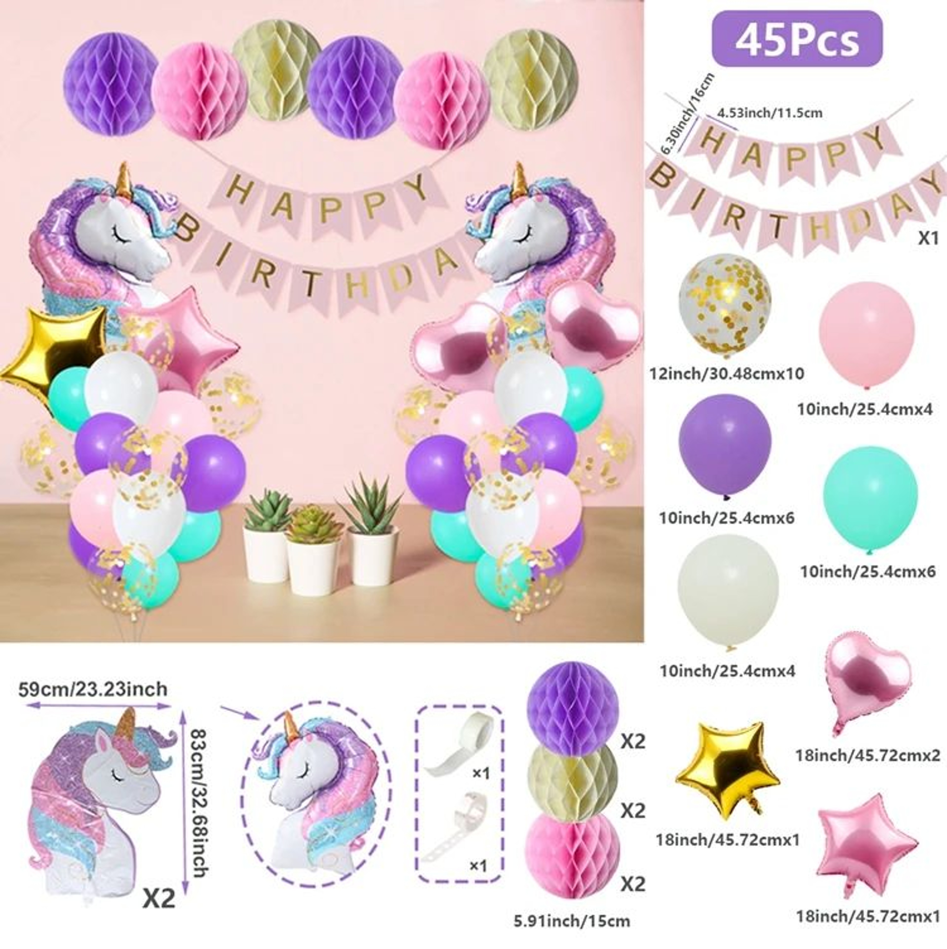Unicorn Star Rainbow Balloon Garland Arch Kit  Latex Party Balloon Decorations For Birthday Baby Sh 9