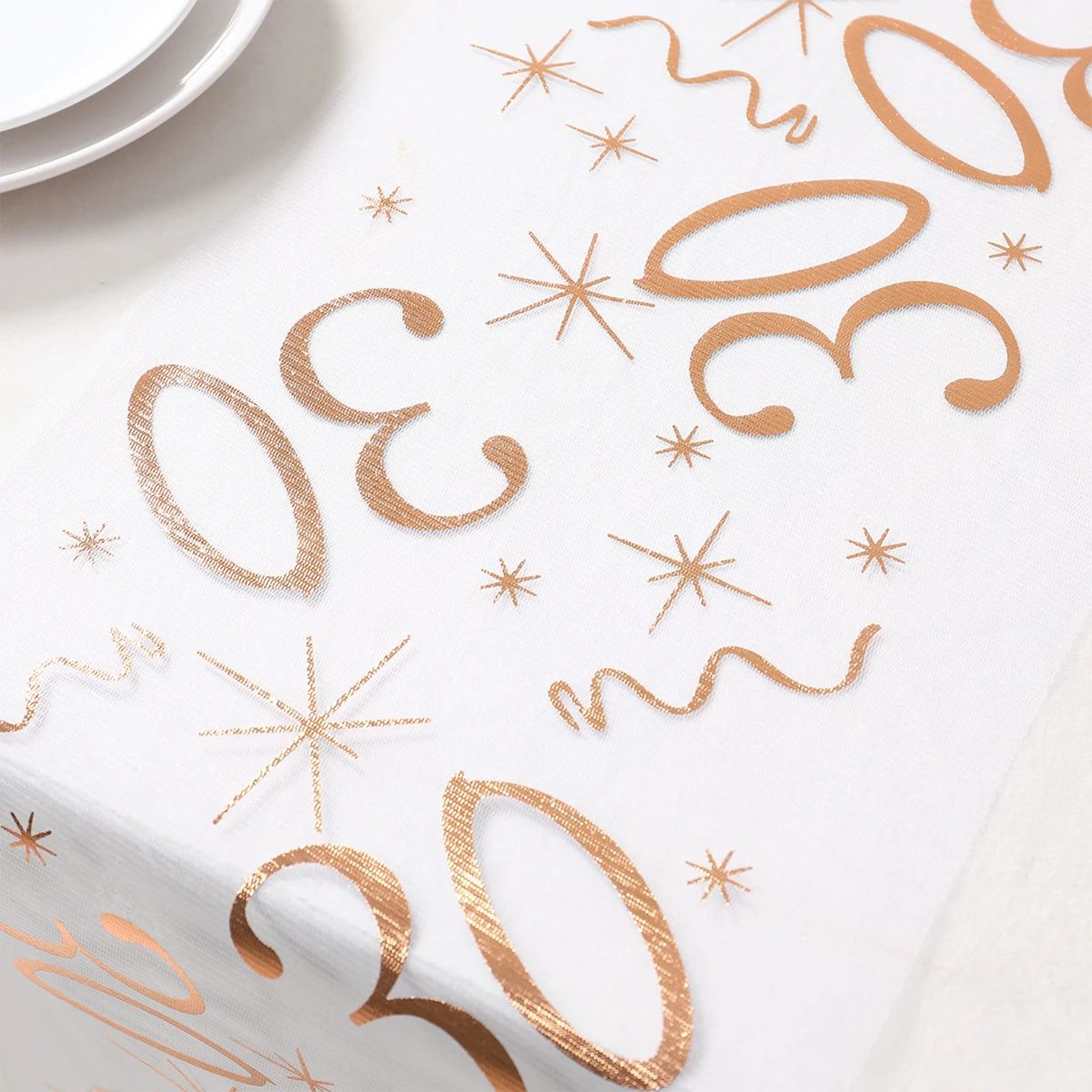 Rose Gold Birthday Table Runner  Elegant Party Table Decoration For 18th 30th 50th 60th  70th Birth 3