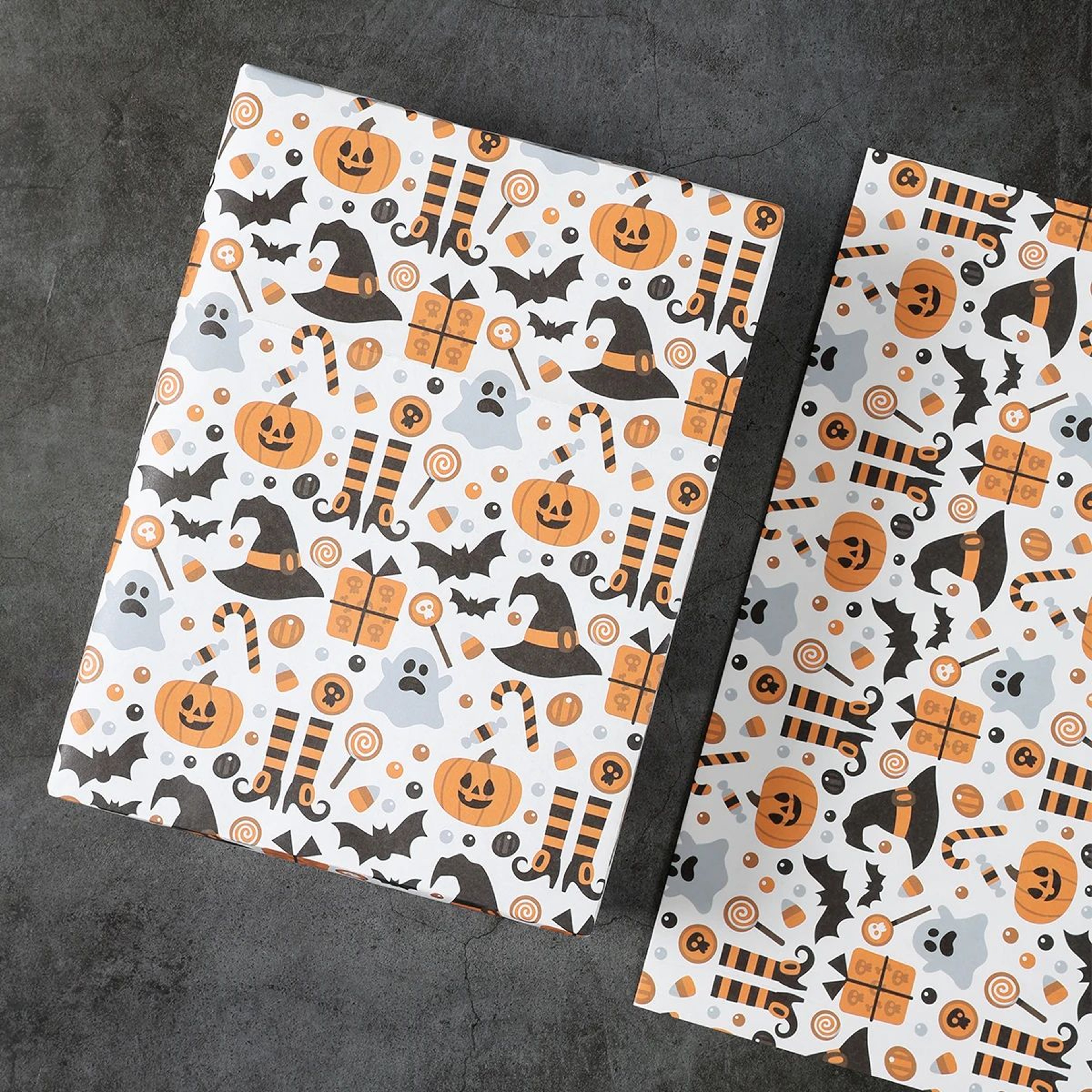 Halloween Wrapping Paper  Ghost Pumpkin  Bat Pattern Decorative Gift Wrap Tissue Paper For Crafts   4