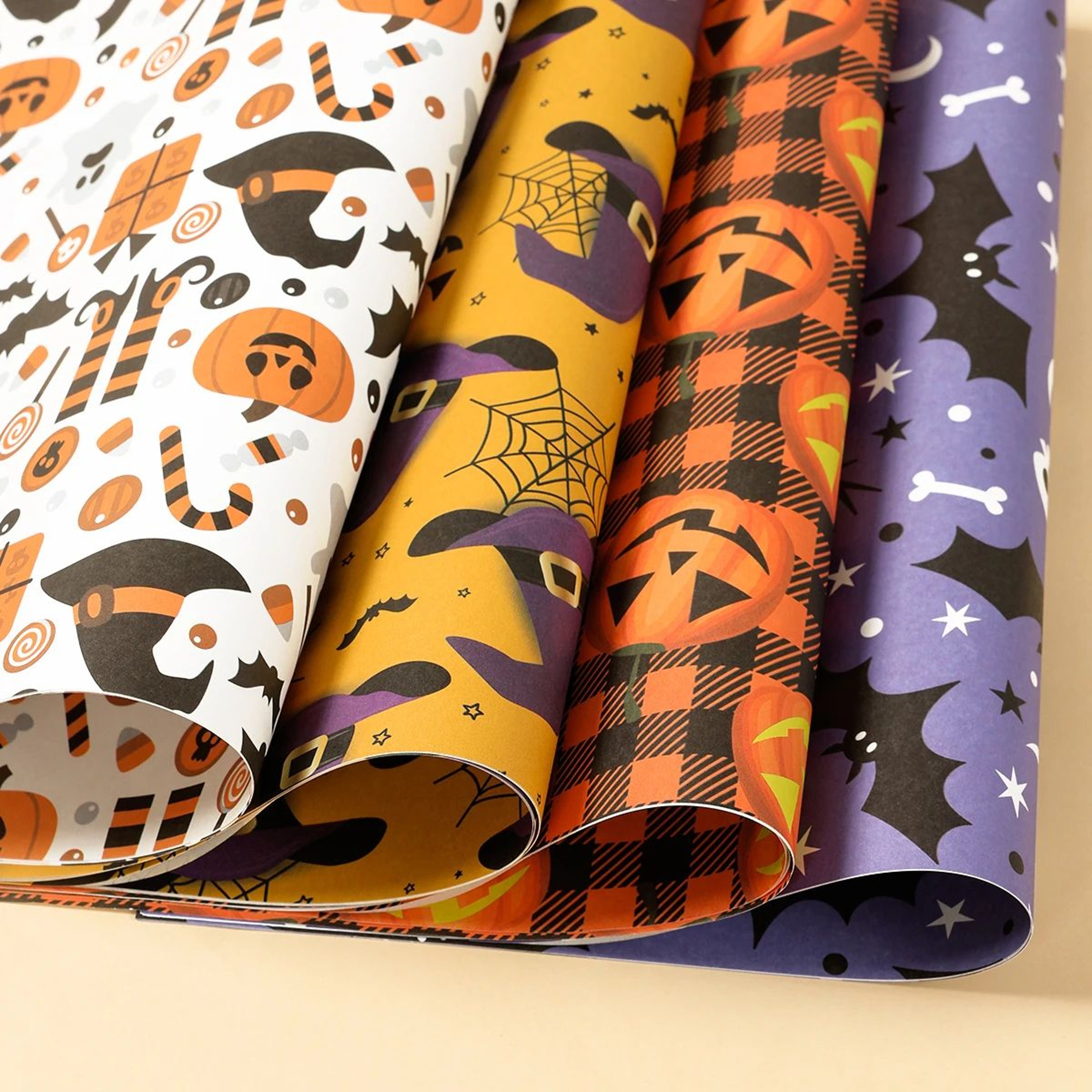 Halloween Wrapping Paper  Ghost Pumpkin  Bat Pattern Decorative Gift Wrap Tissue Paper For Crafts   2