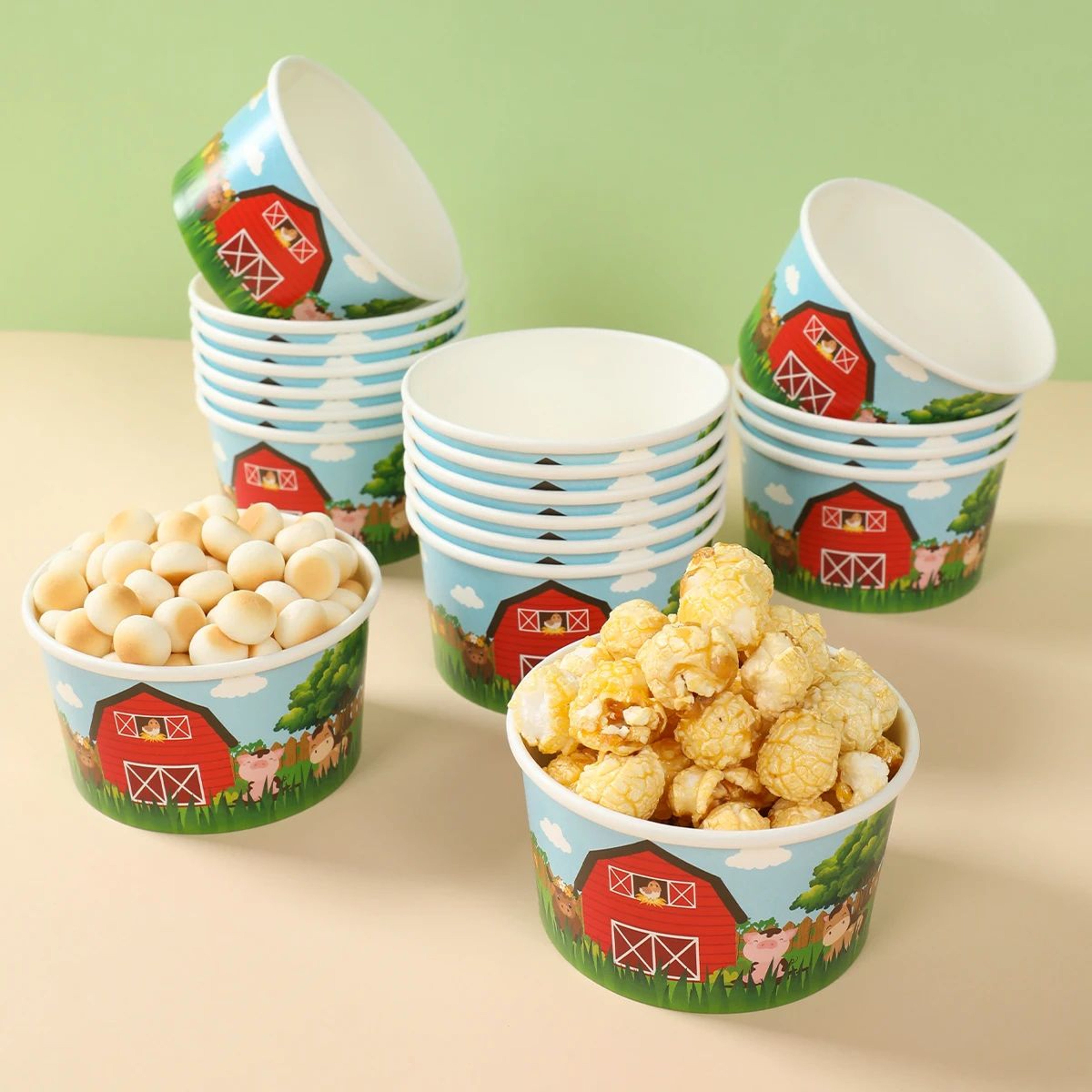 10 Pcs Farm Animals Paper Bowls  Farm Animal Birthday Party Snack Soup  Ice Cream Bowls For Kids Ce 2