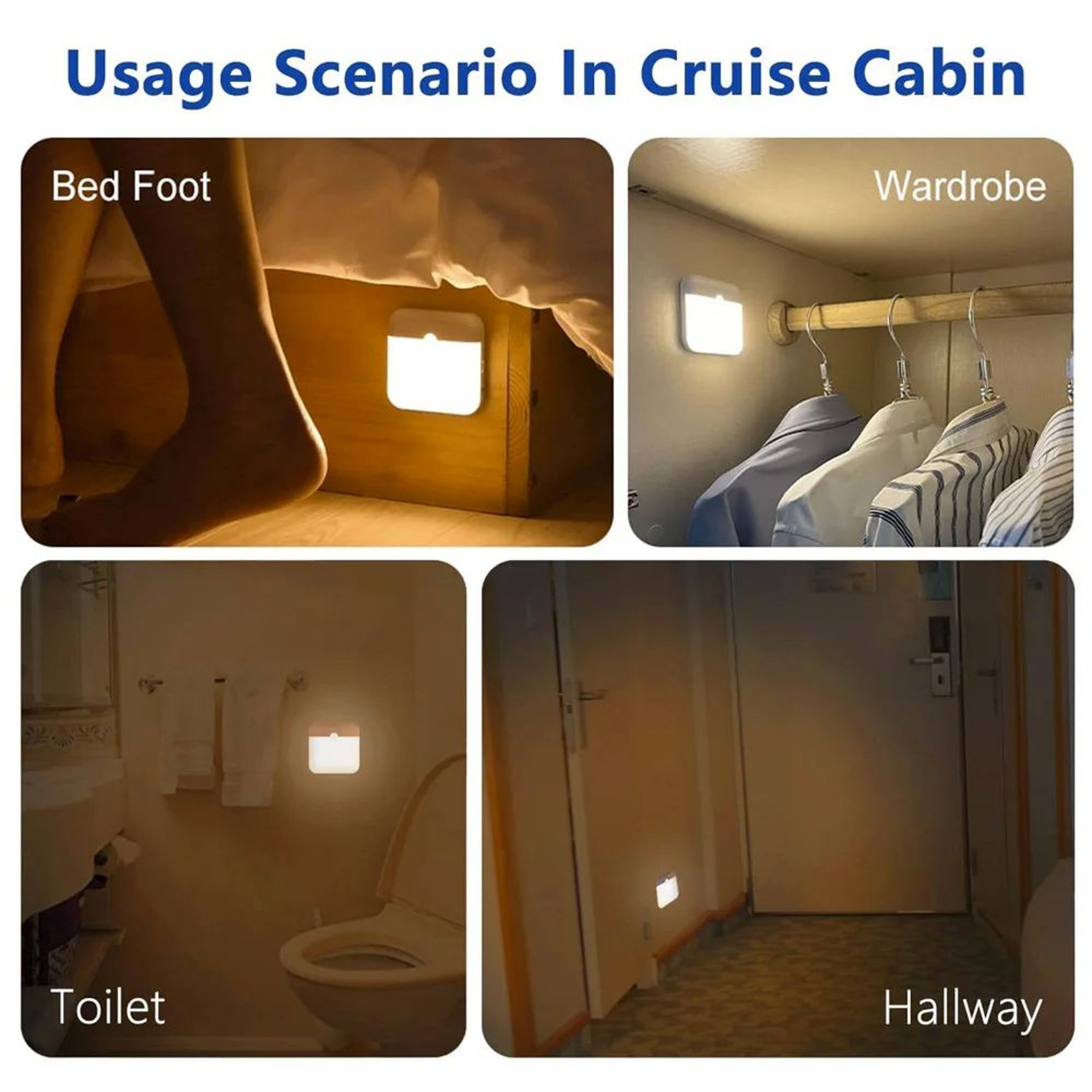 Rechargeable LED Motion Sensor Night Light  Wireless PIR Closet Cabinet Security Light For Hallway  4