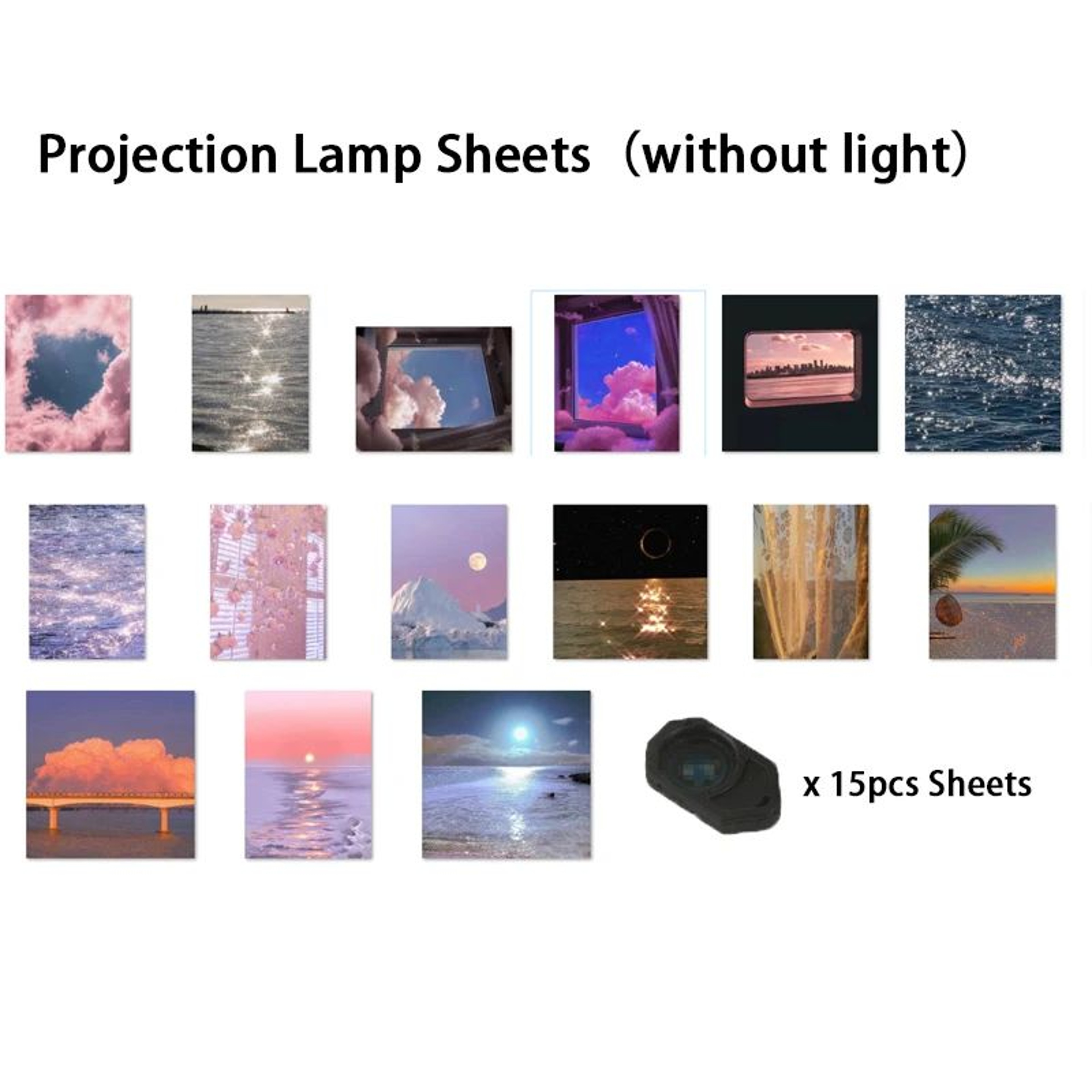 16 Pcs Reusable Projection Lamp Slides  Decorative Projector Light Image Sheets For Holiday Party   6