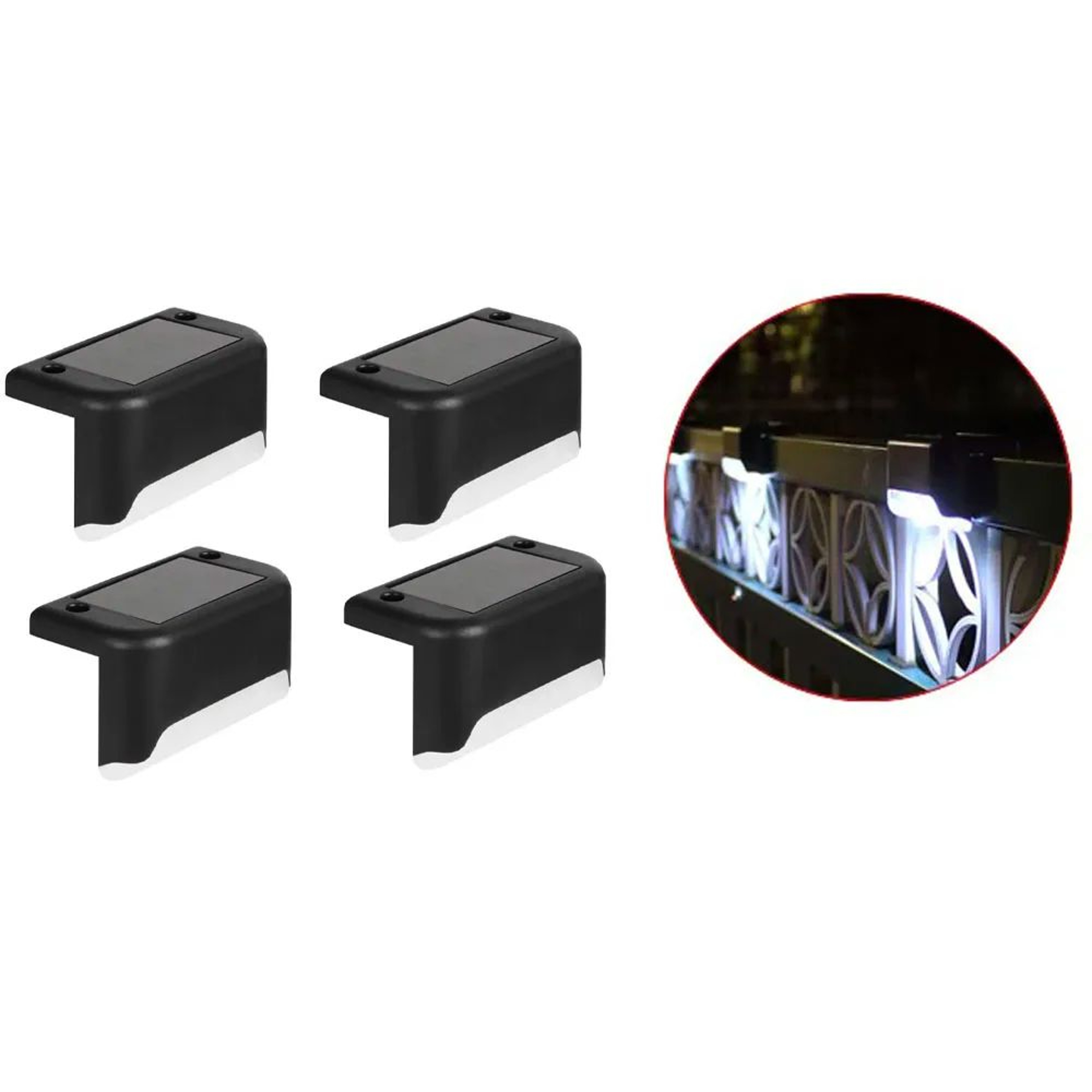 4Pack Solar LED Deck Step Lights  IP65 Waterproof DusktoDawn Solar Fence  Stair Lights For Patio Ya 7