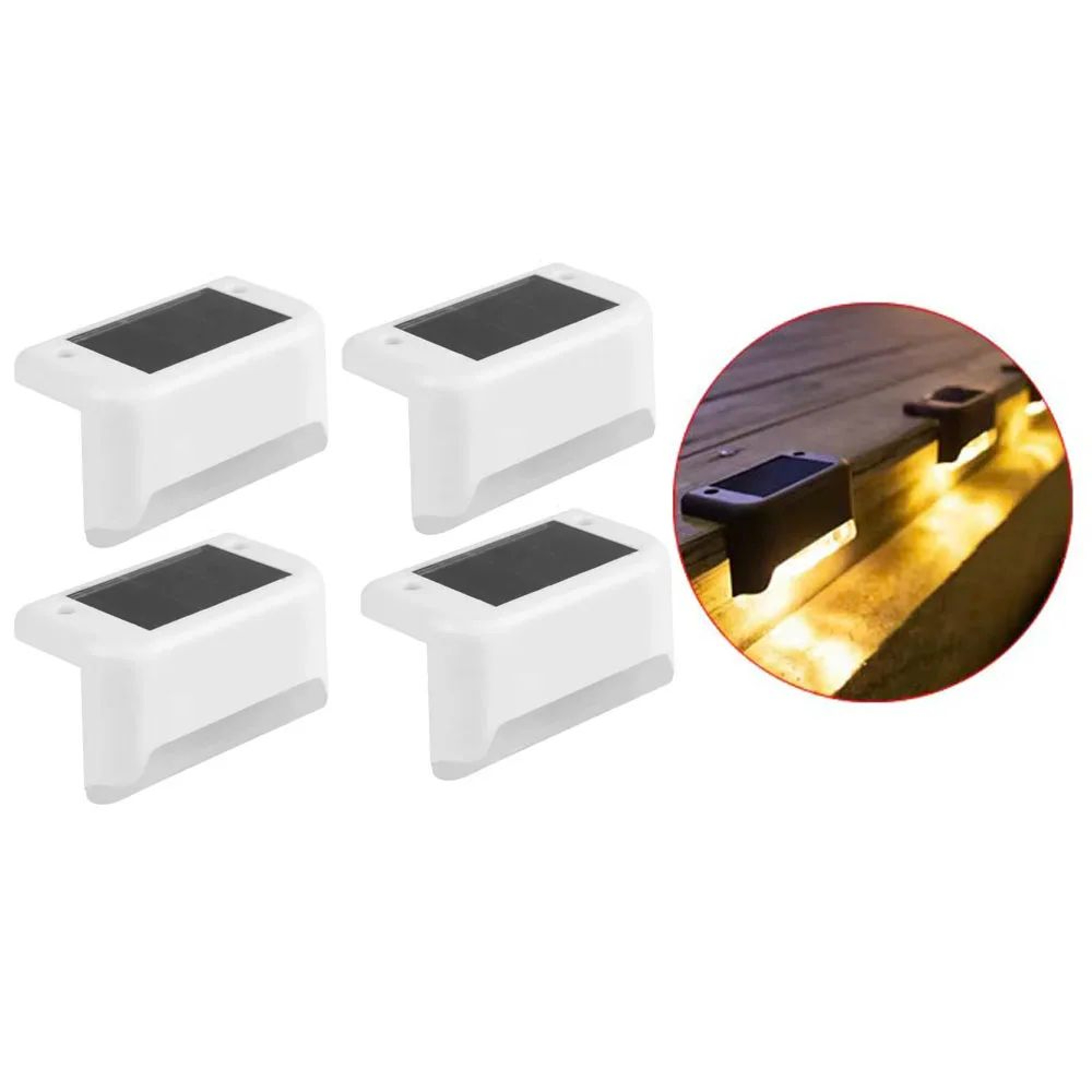 4Pack Solar LED Deck Step Lights  IP65 Waterproof DusktoDawn Solar Fence  Stair Lights For Patio Ya 11