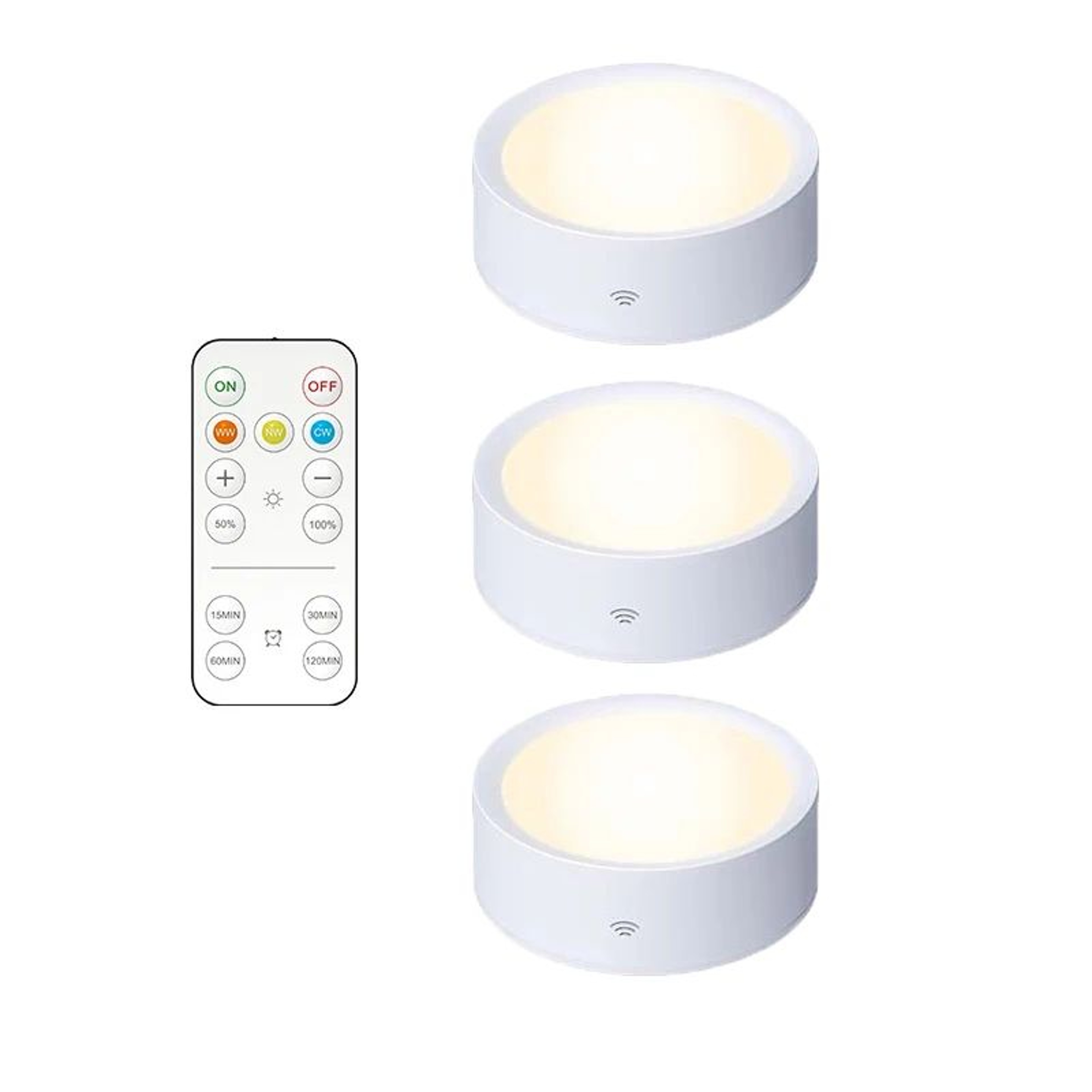 Smart Remote Control Cabinet Light  Battery Powered Dimmable Warm  White LED Night Light For Kitche 10