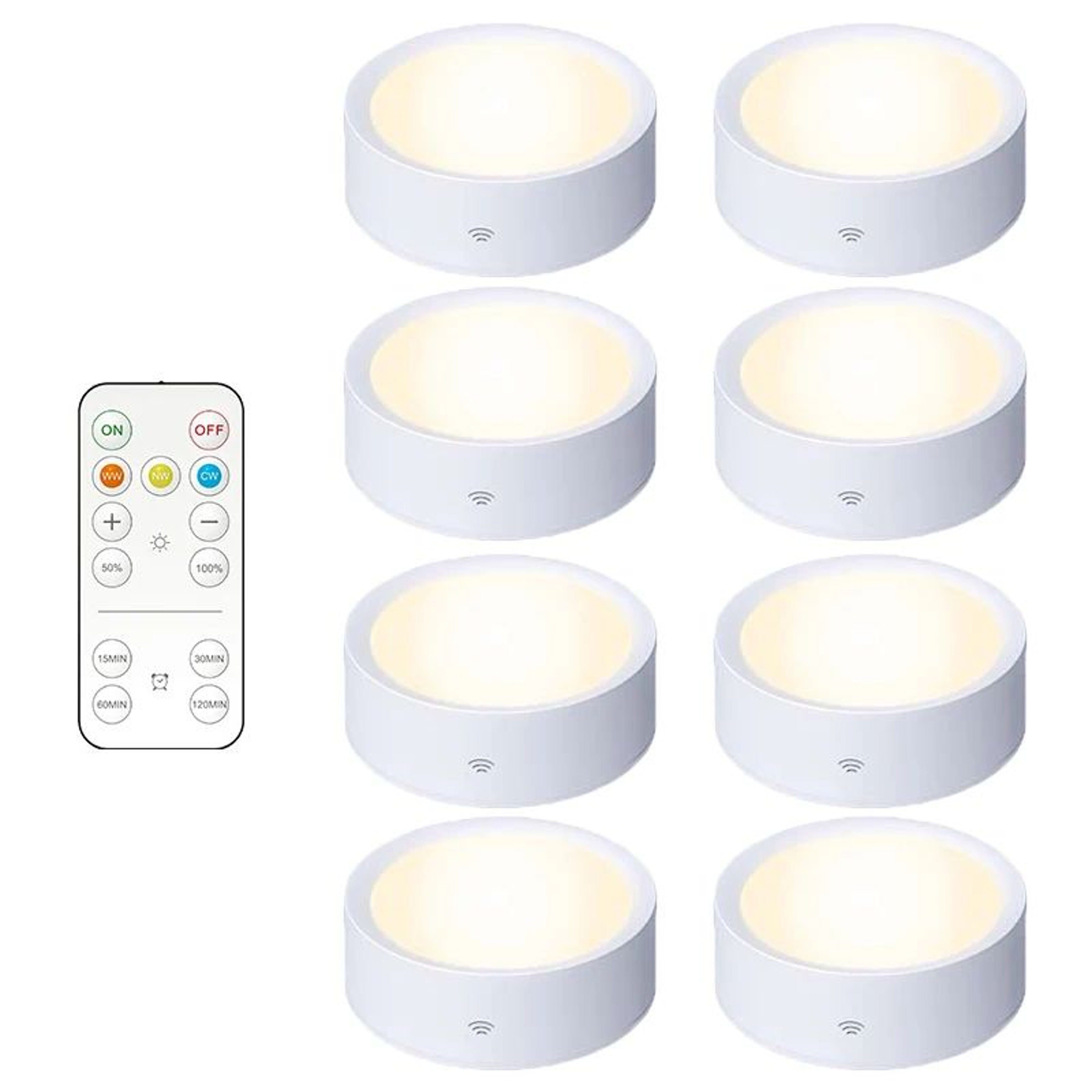Smart Remote Control Cabinet Light  Battery Powered Dimmable Warm  White LED Night Light For Kitche 14