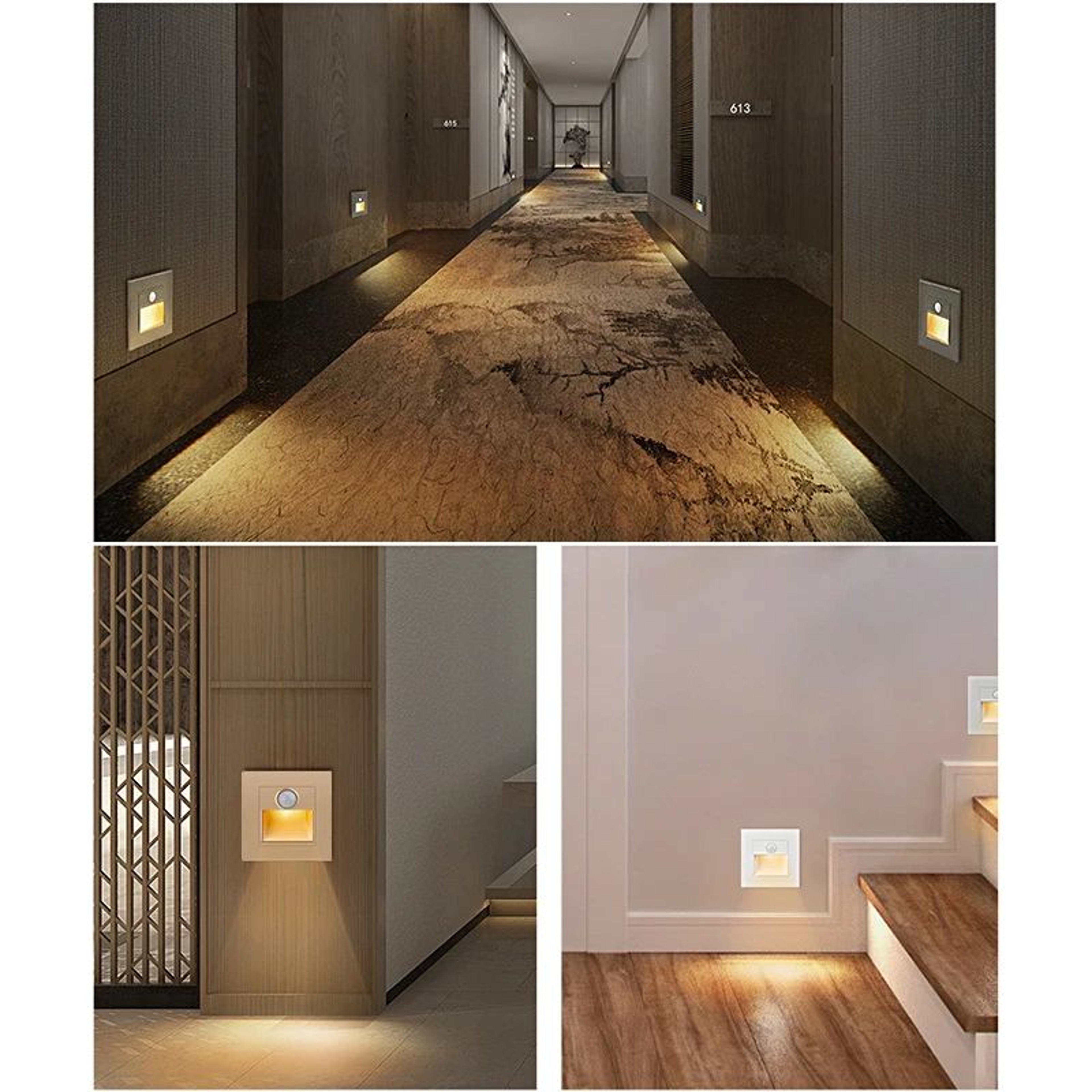 Recessed LED Stair Step Light  3W Infrared Motion Sensor Wall Lamp For Indoor  Outdoor Stairs Hallw 5
