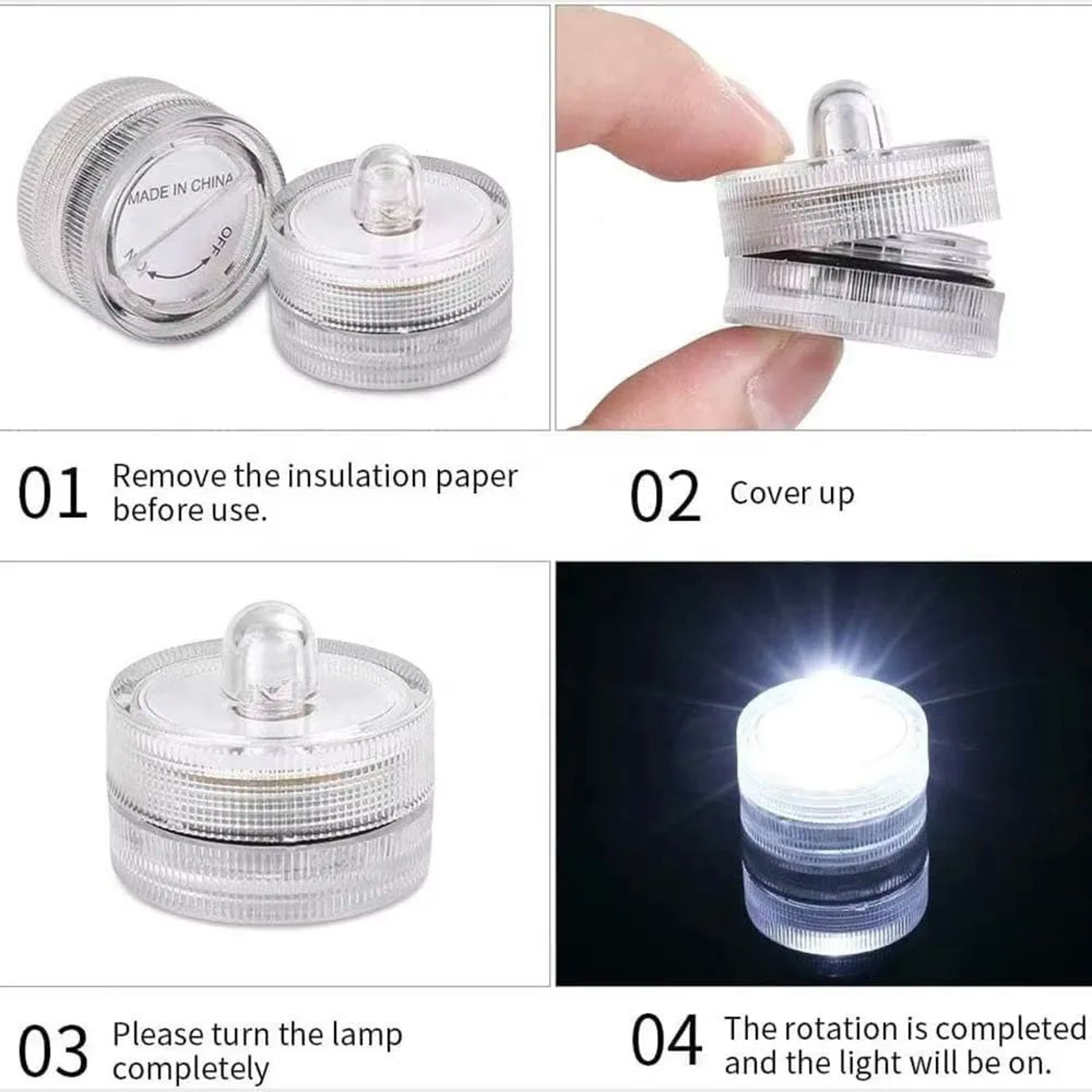 IP68 Waterproof Submersible LED Tea Lights  Battery Operated Flameless Underwater LED Candles For V 2