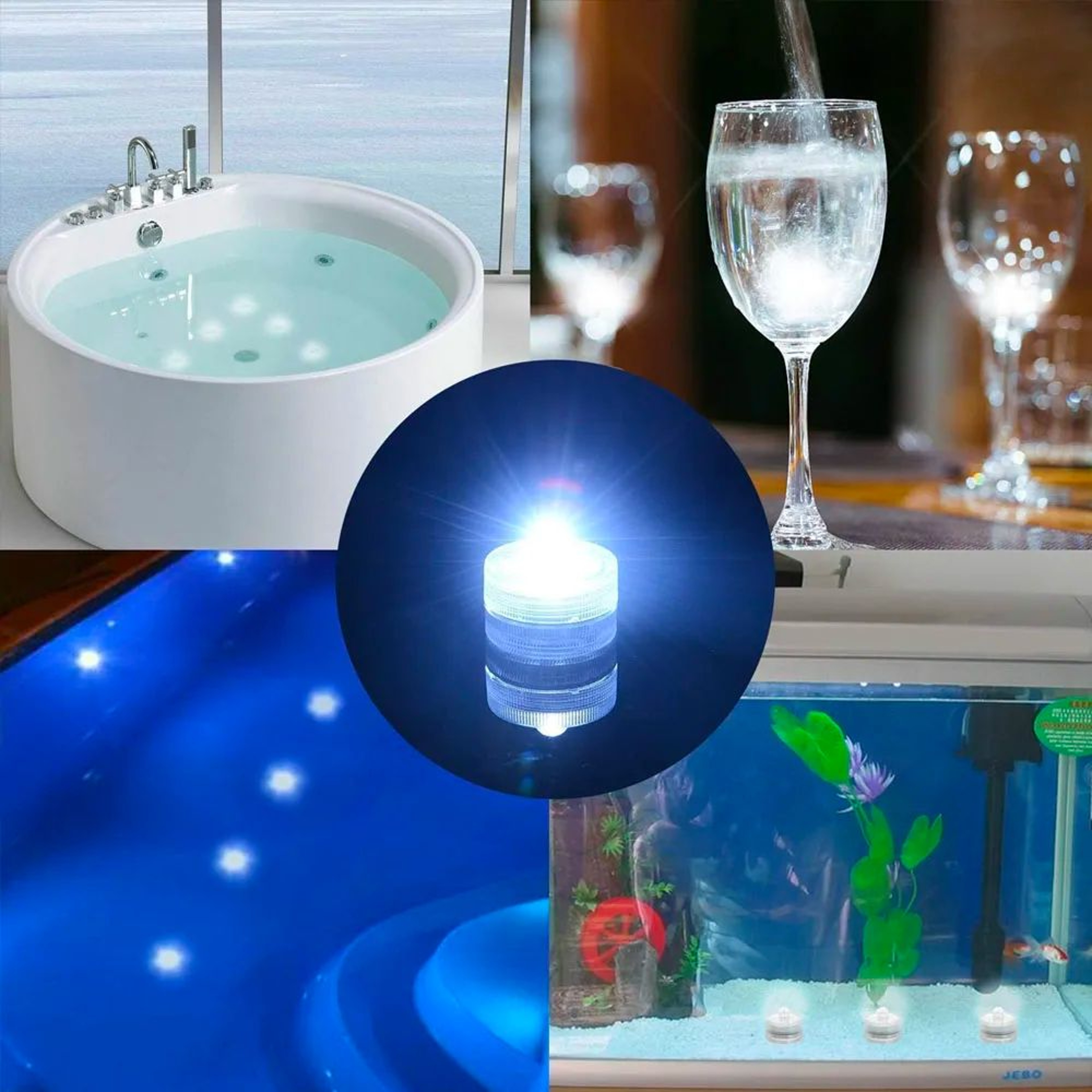 IP68 Waterproof Submersible LED Tea Lights  Battery Operated Flameless Underwater LED Candles For V 3