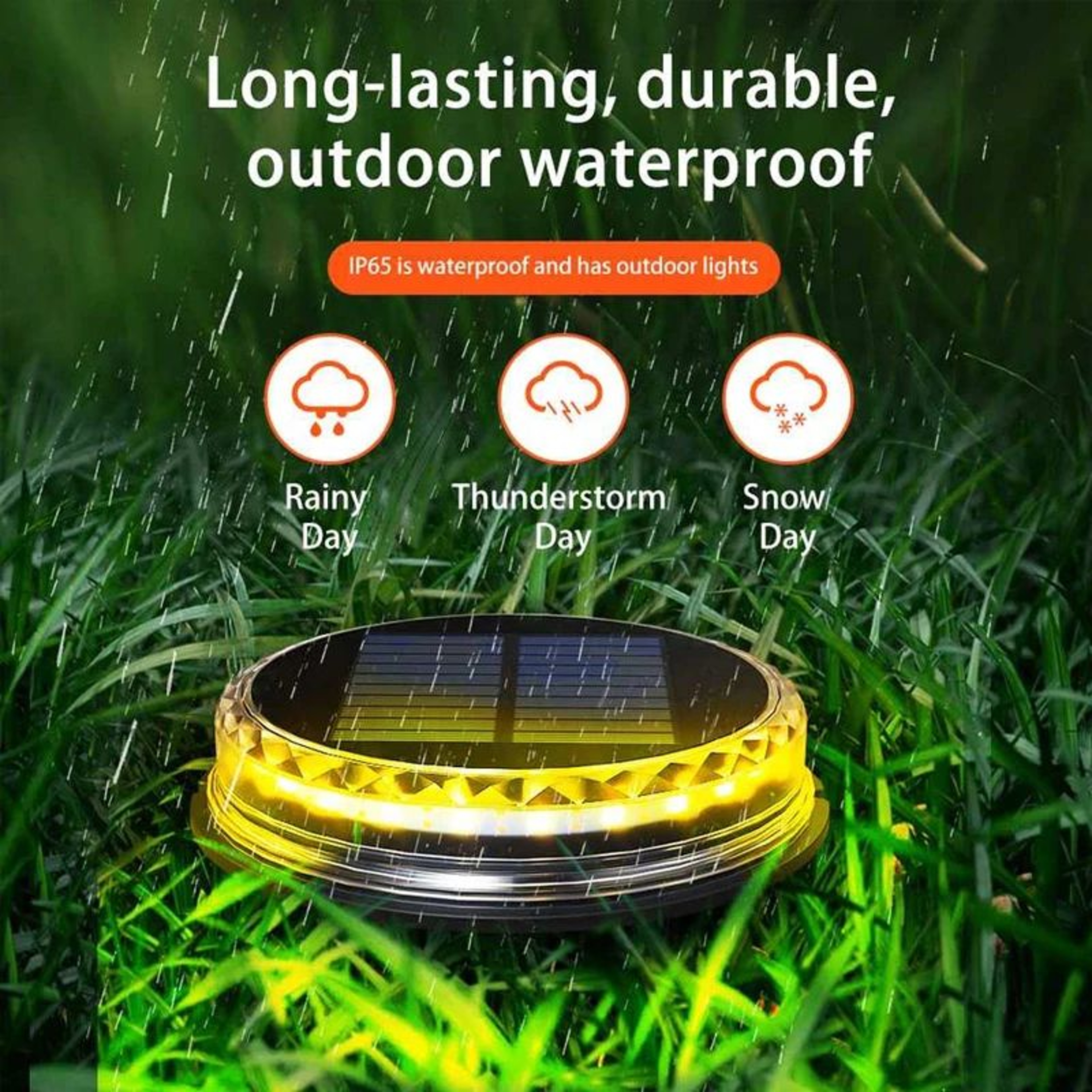 Solar LED Ground Disk Lights  45 In IP65 Waterproof 17 LED Outdoor Pathway Garden Lawn  Landscape L 2