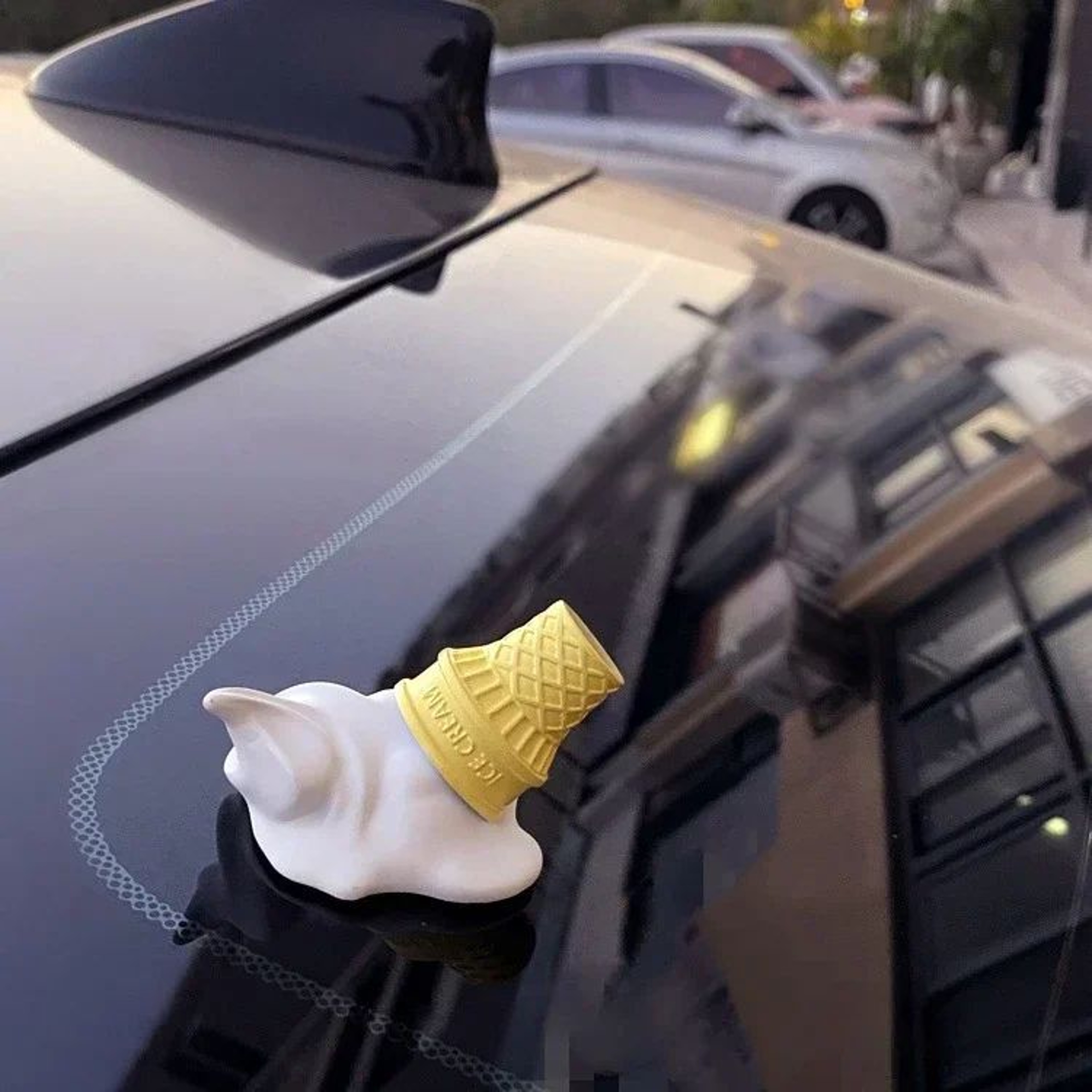 Cute Ice Cream Cone Car Ornament  Adorable ABS Dashboard  Air Vent Decoration For Cars Trucks SUVs  4