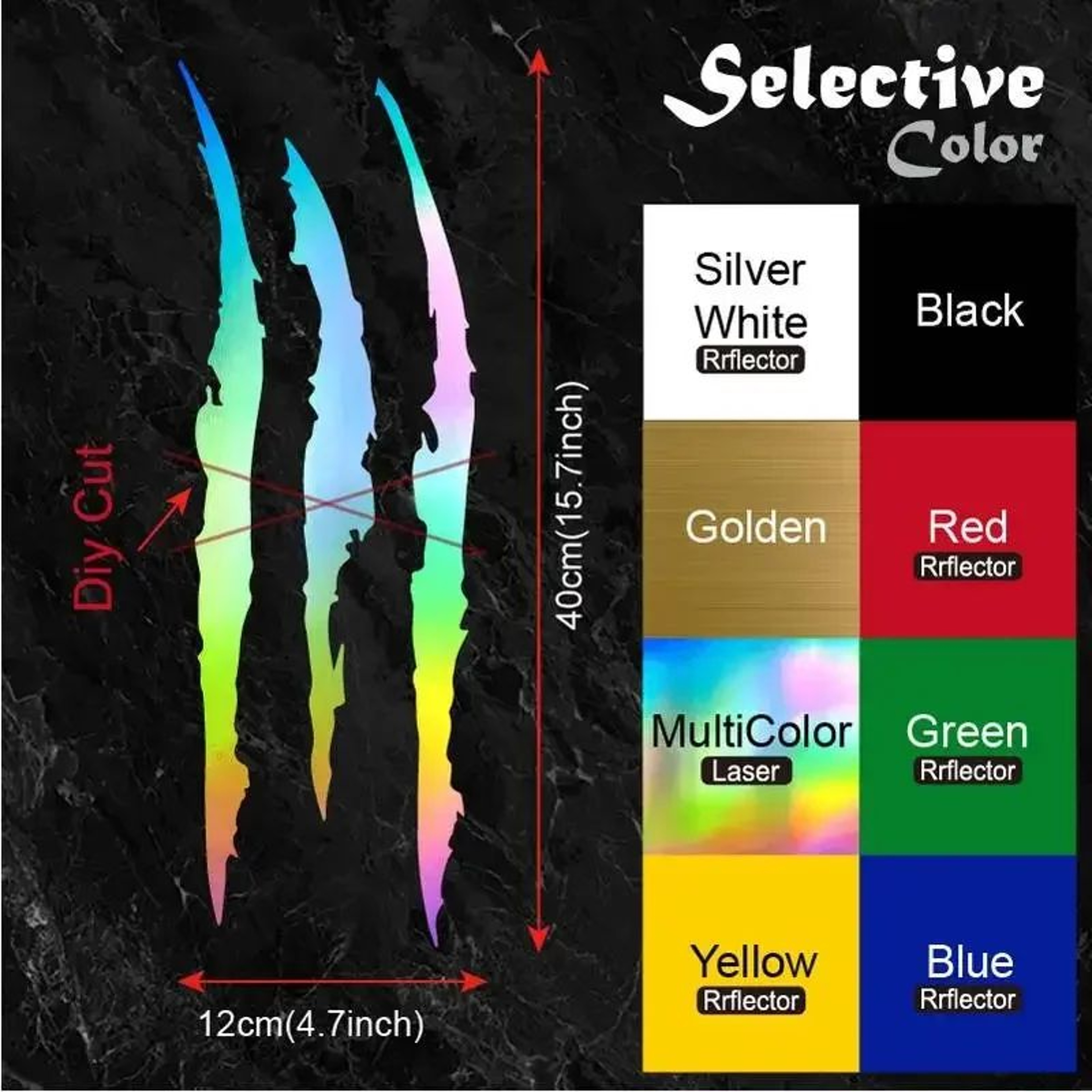 Ghost Claw Reflective Headlight Eyebrow Car Stickers  Creative ScratchStyle Vinyl Decals For Cars S 3