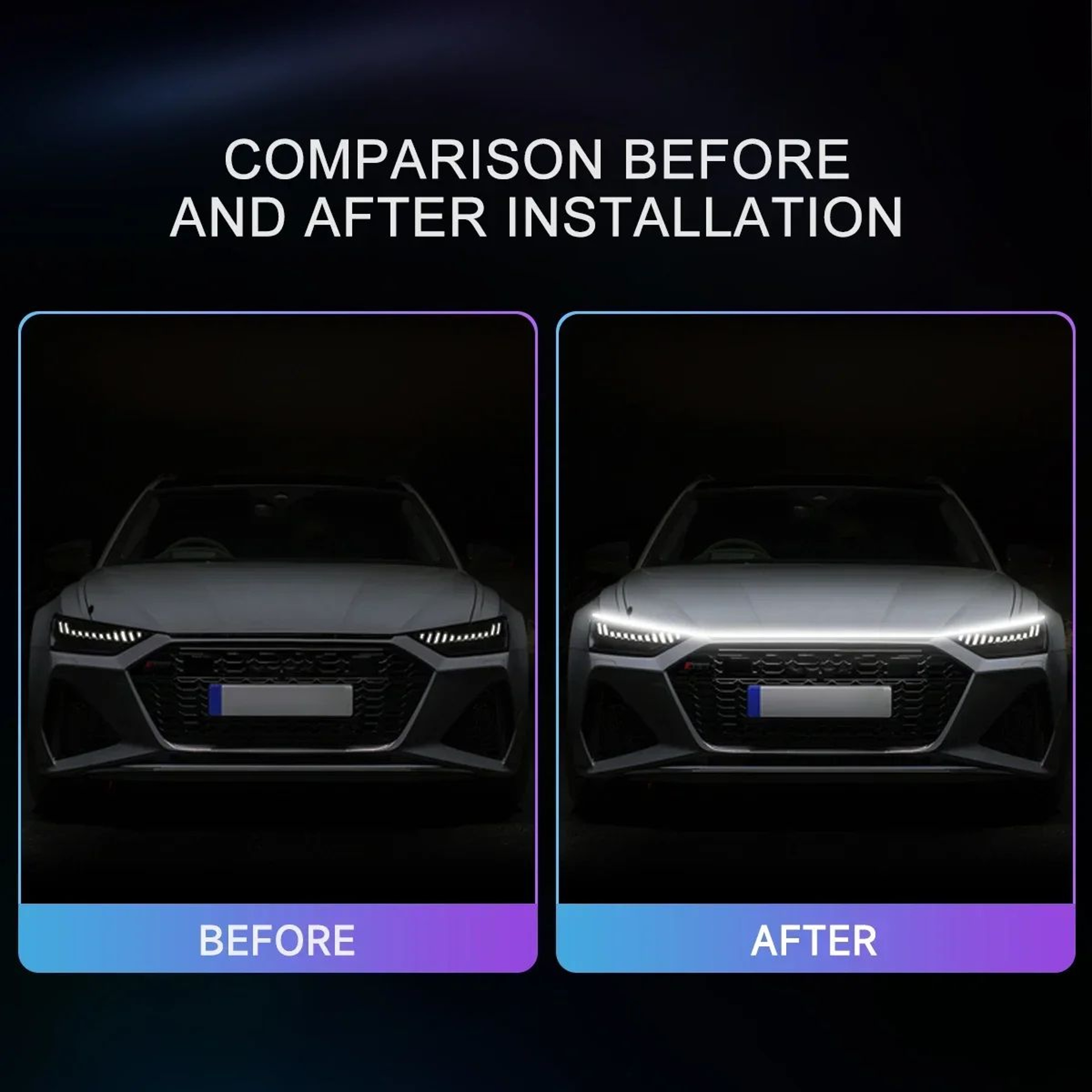 Car Hood Light Strip  Dynamic StartUp Scanning DRL With Sequential Turn Signal  Ambient Lighting 2