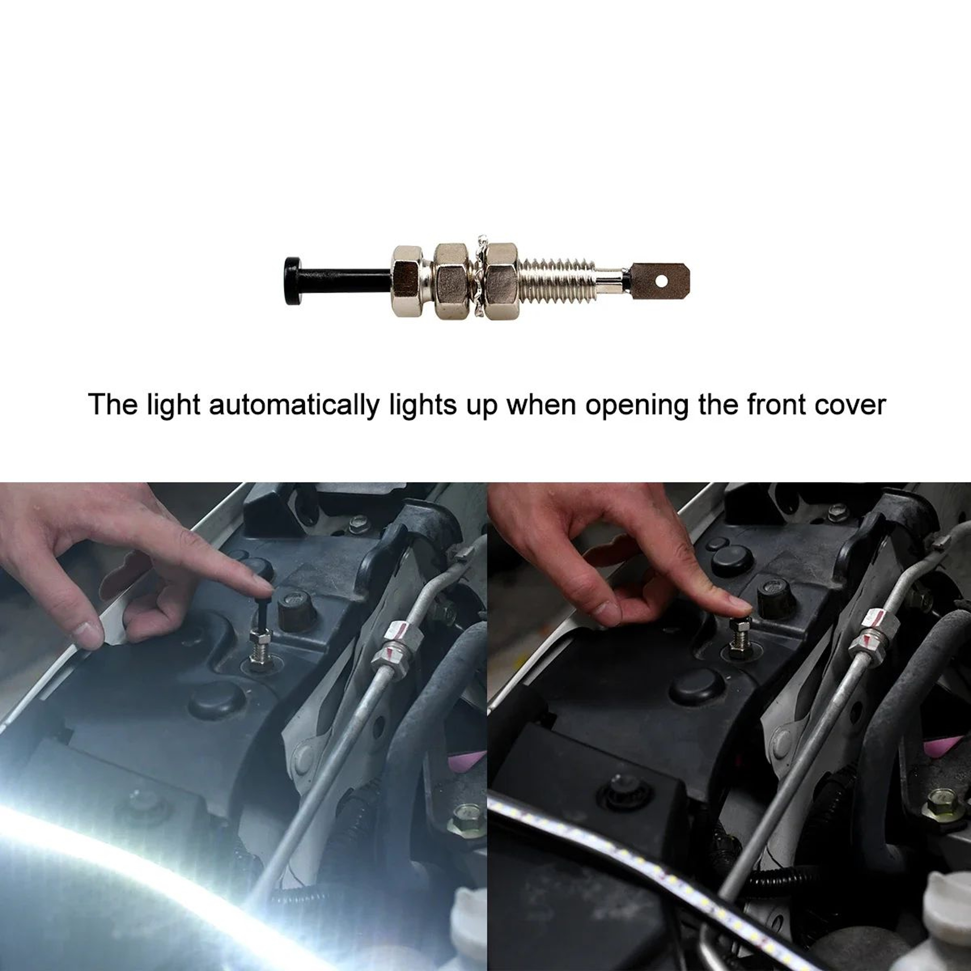 12V LED Under Hood Light Bar  Waterproof Engine Bay Work Light Strip For Cars Trucks SUVs  RVs 4