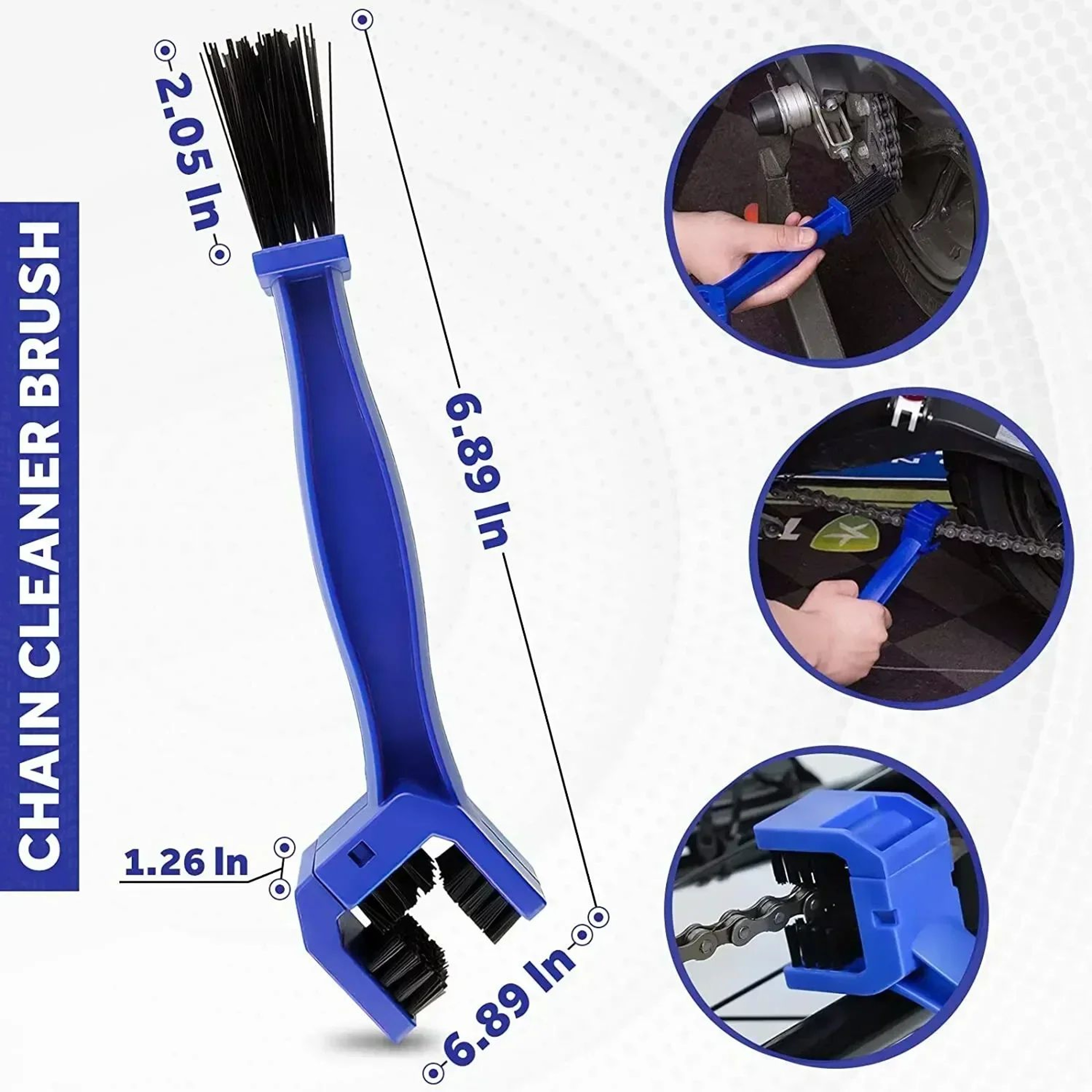 Motorcycle  Bicycle Chain Cleaning Brush  3Sided Nylon Chain Flywheel Gear  Sprocket Cleaning Tool 2