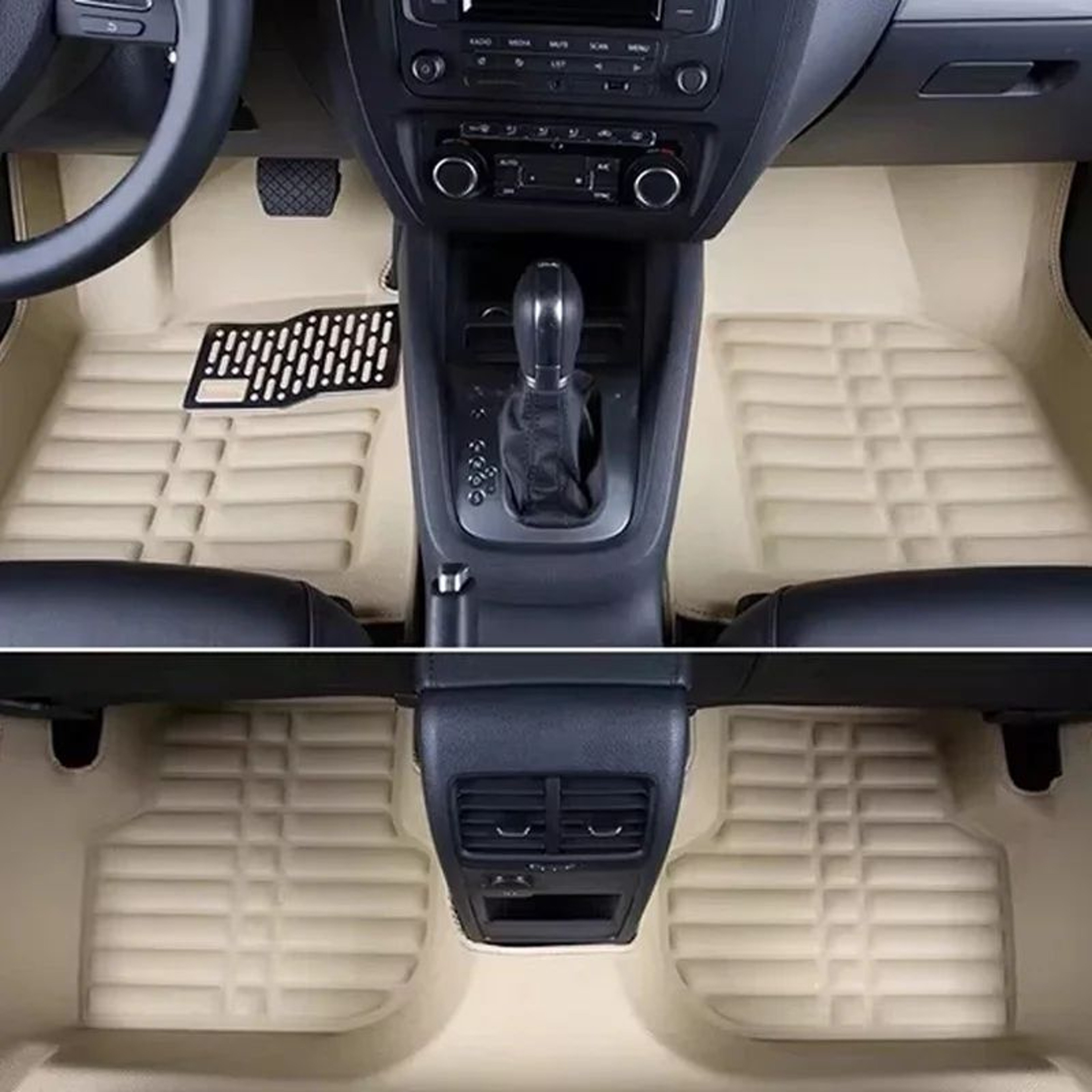 Universal PU Leather Car Floor Mats Set  Waterproof AntiSlip 5Pc Interior Floor Liners For Most 5Se 0