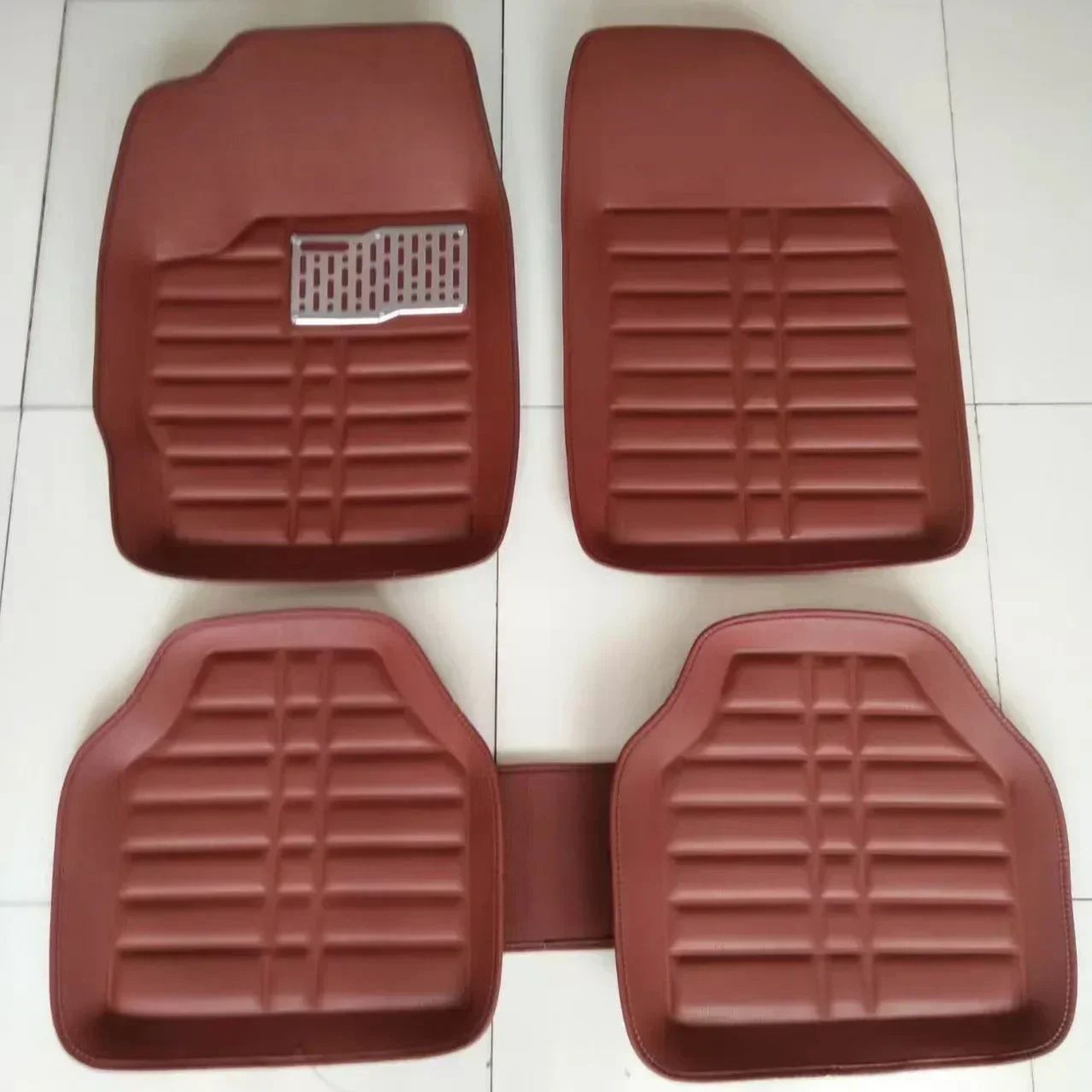 Universal PU Leather Car Floor Mats Set  Waterproof AntiSlip 5Pc Interior Floor Liners For Most 5Se 8