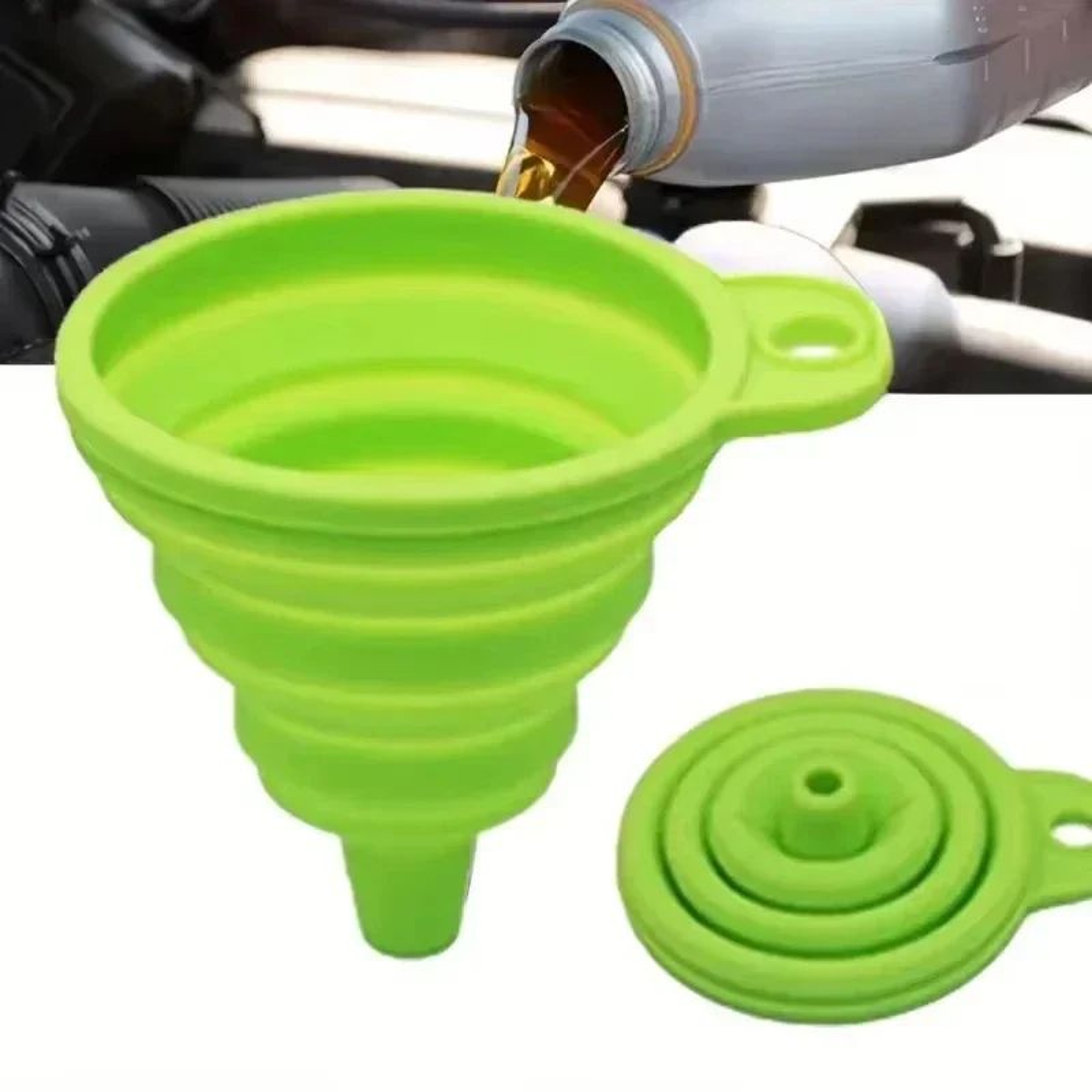 Collapsible Silicone Telescopic Funnel  Foldable Mini Oil Fuel  Liquid Transfer Funnel For Cars Mot 2