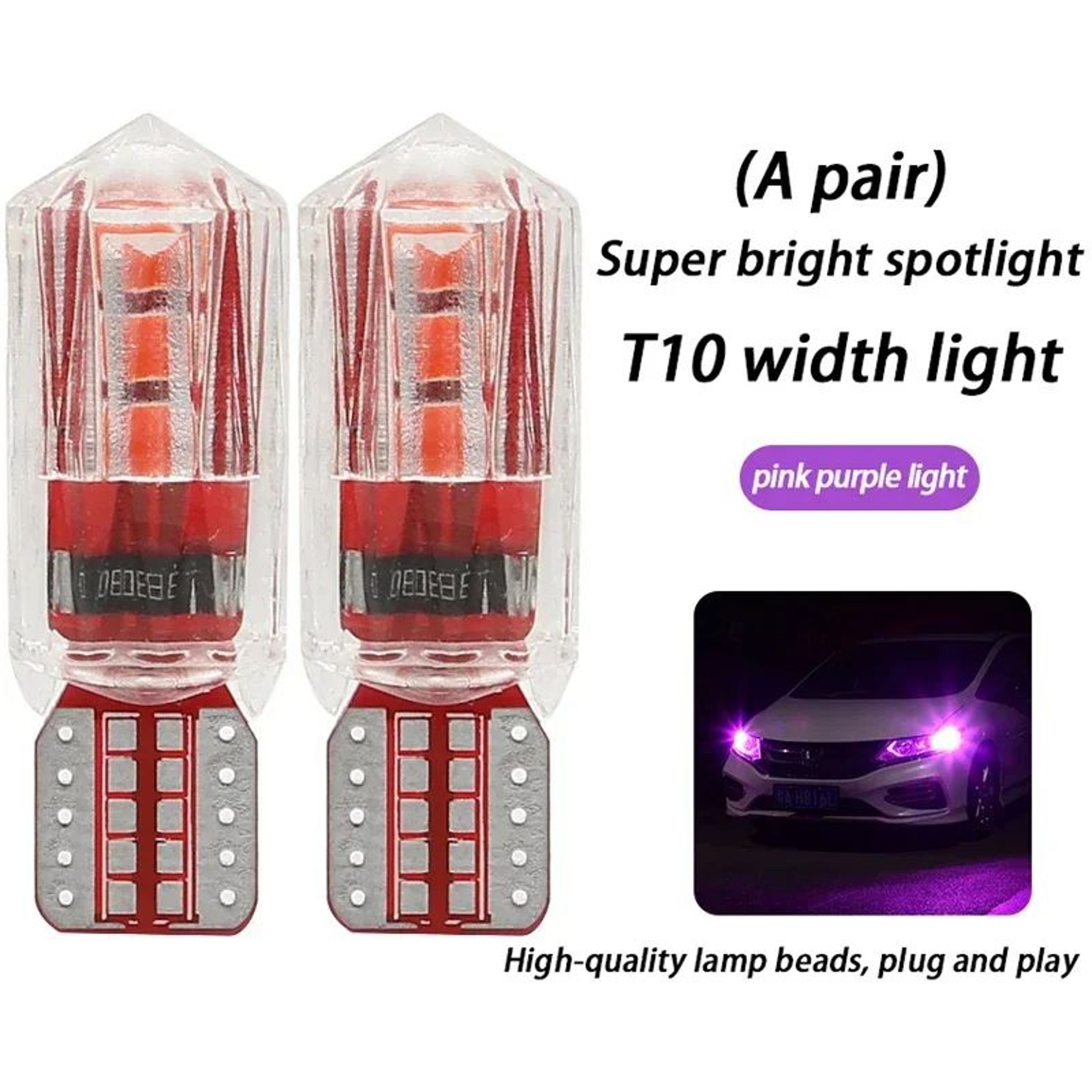 T10 Ice Blue LED Car Bulb  Super Bright 12V PlugandPlay Interior License Plate Reading  Clearance L 16