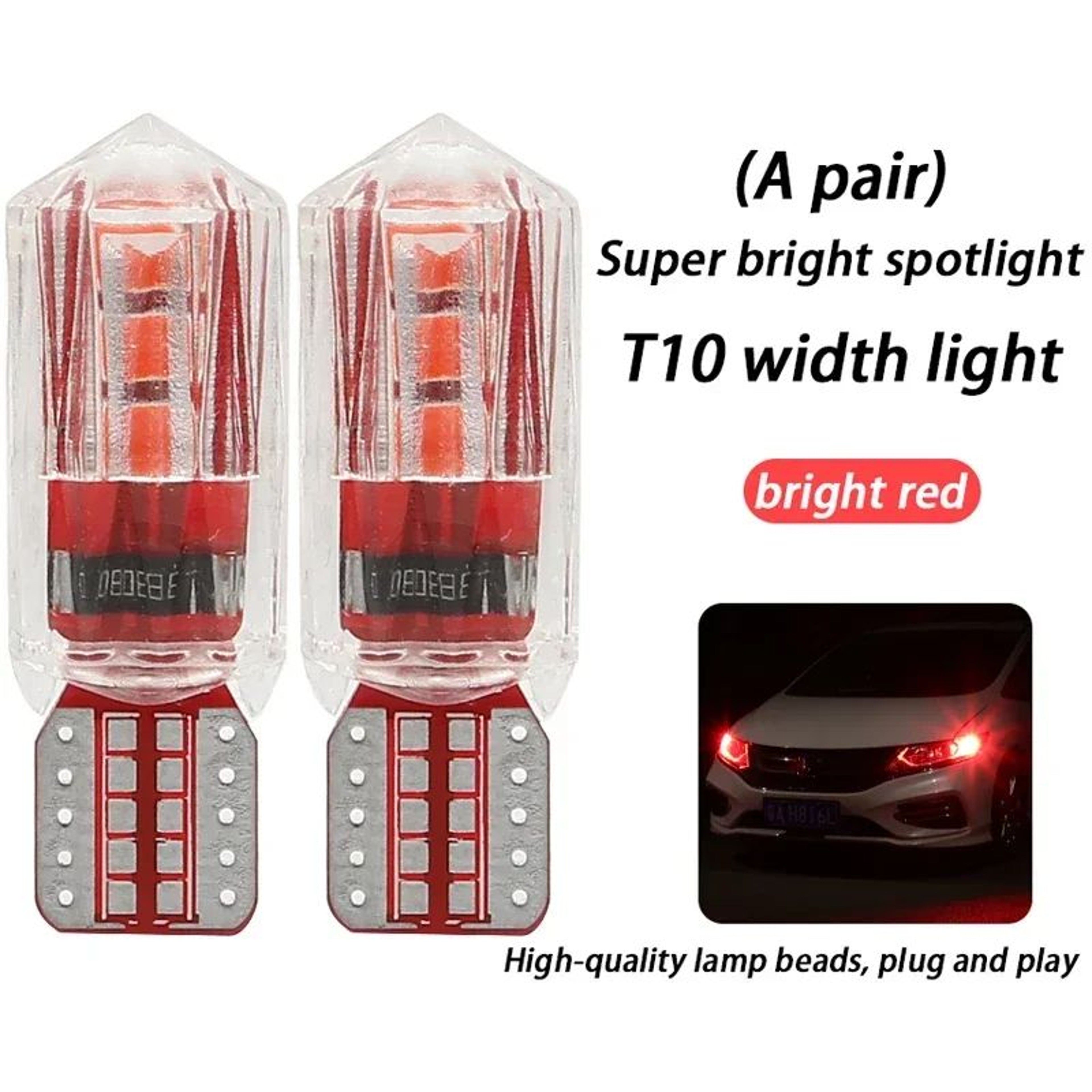T10 Ice Blue LED Car Bulb  Super Bright 12V PlugandPlay Interior License Plate Reading  Clearance L 17