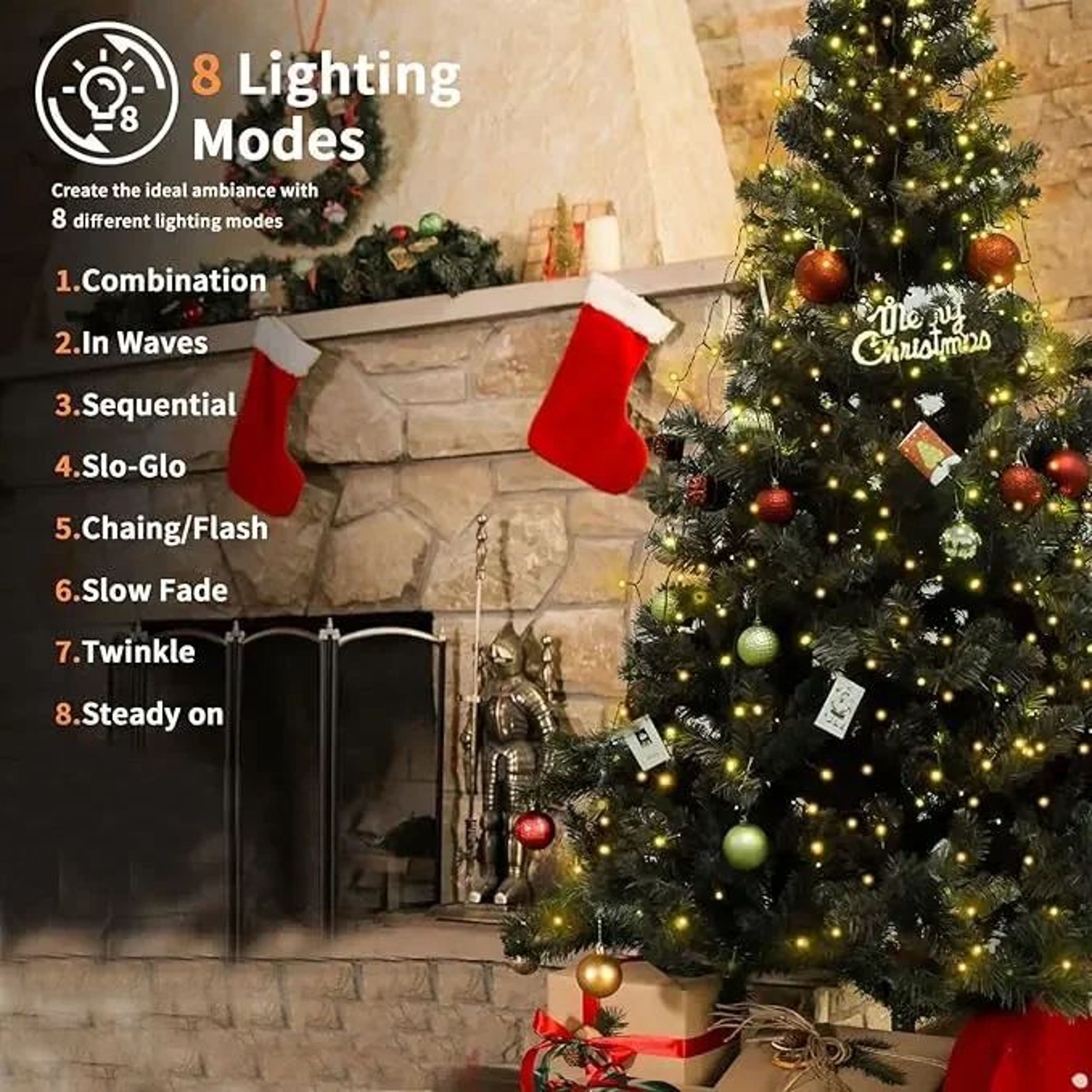 LED Ring Christmas Tree Topper Waterfall Lights  Waterproof 12V Outdoor Tree  Garden String Lights 1
