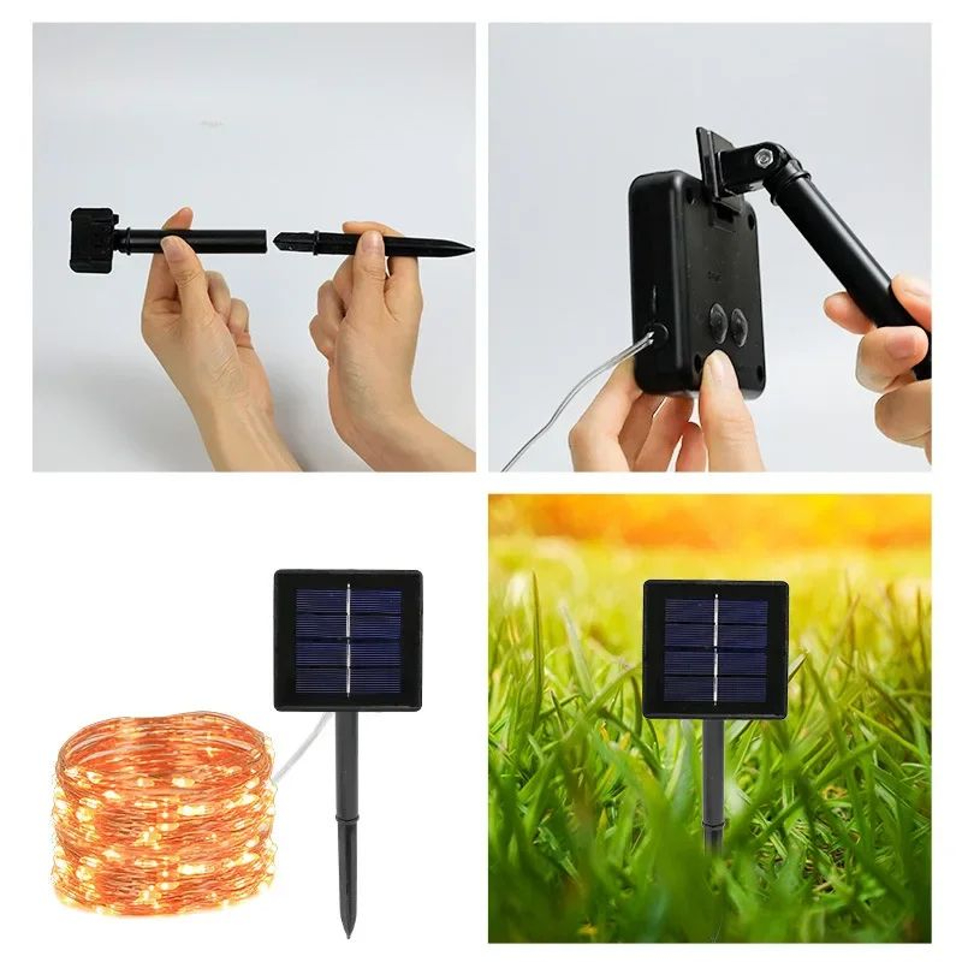 Solar LED Fairy String Lights  Waterproof Outdoor Garden Patio  Christmas Party Decorative Lights 1 2