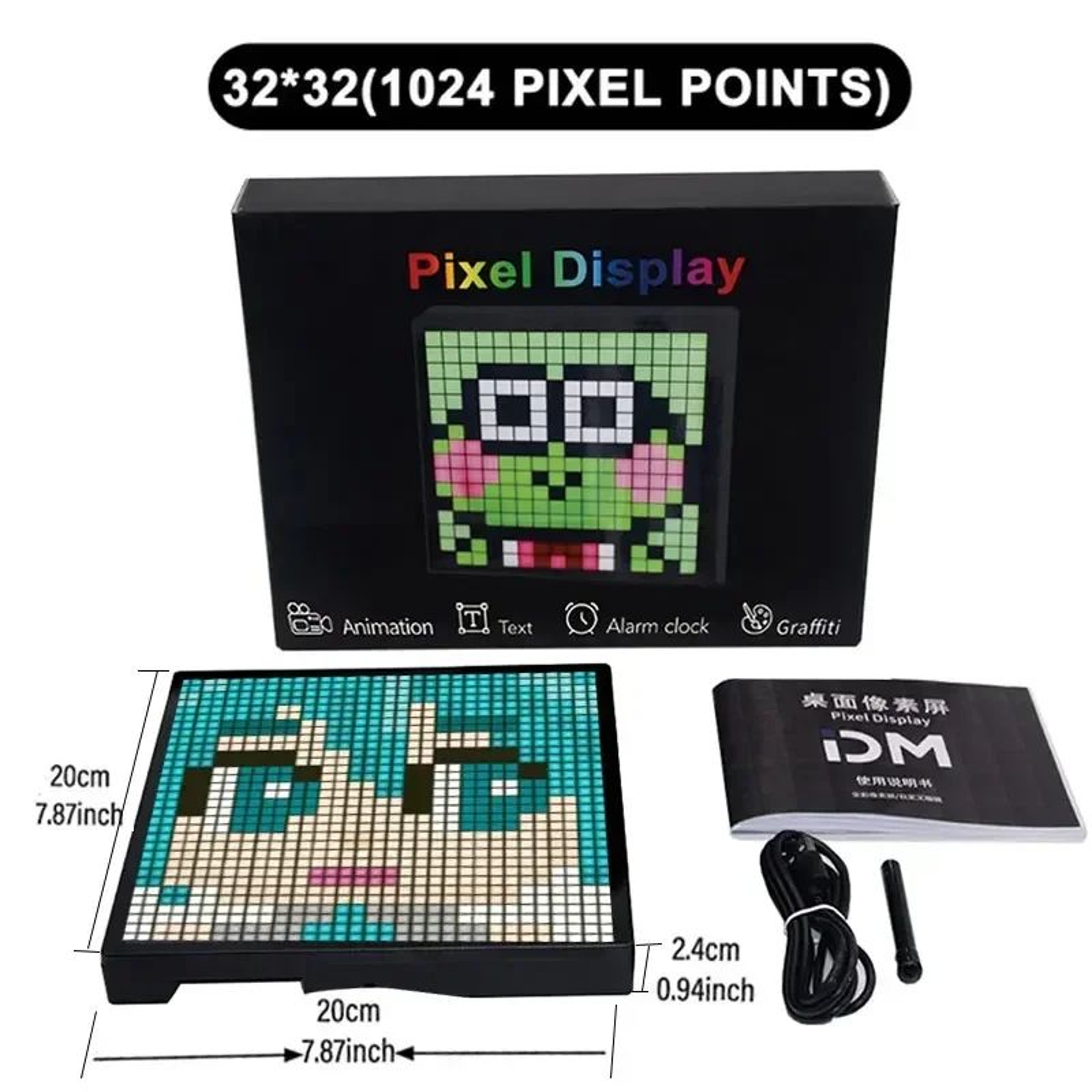 Smart LED Matrix Pixel Display  RGB Bluetooth AppControlled DIY Pixel Art Animation Frame For Gamin 7