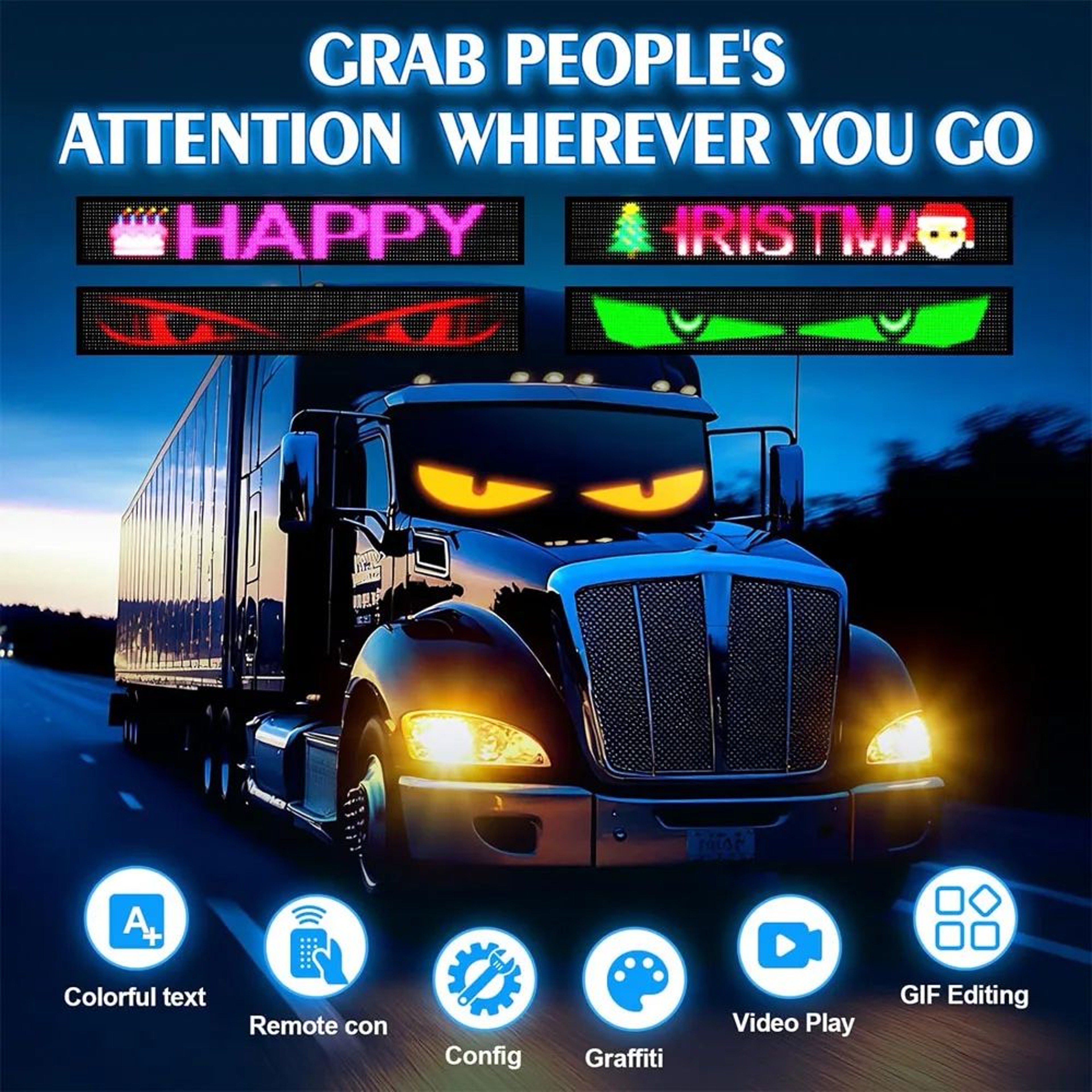 16 X 96 Plus Programmable LED Scrolling Sign Full Color Bluetooth APP Display Board For Custom Text 3