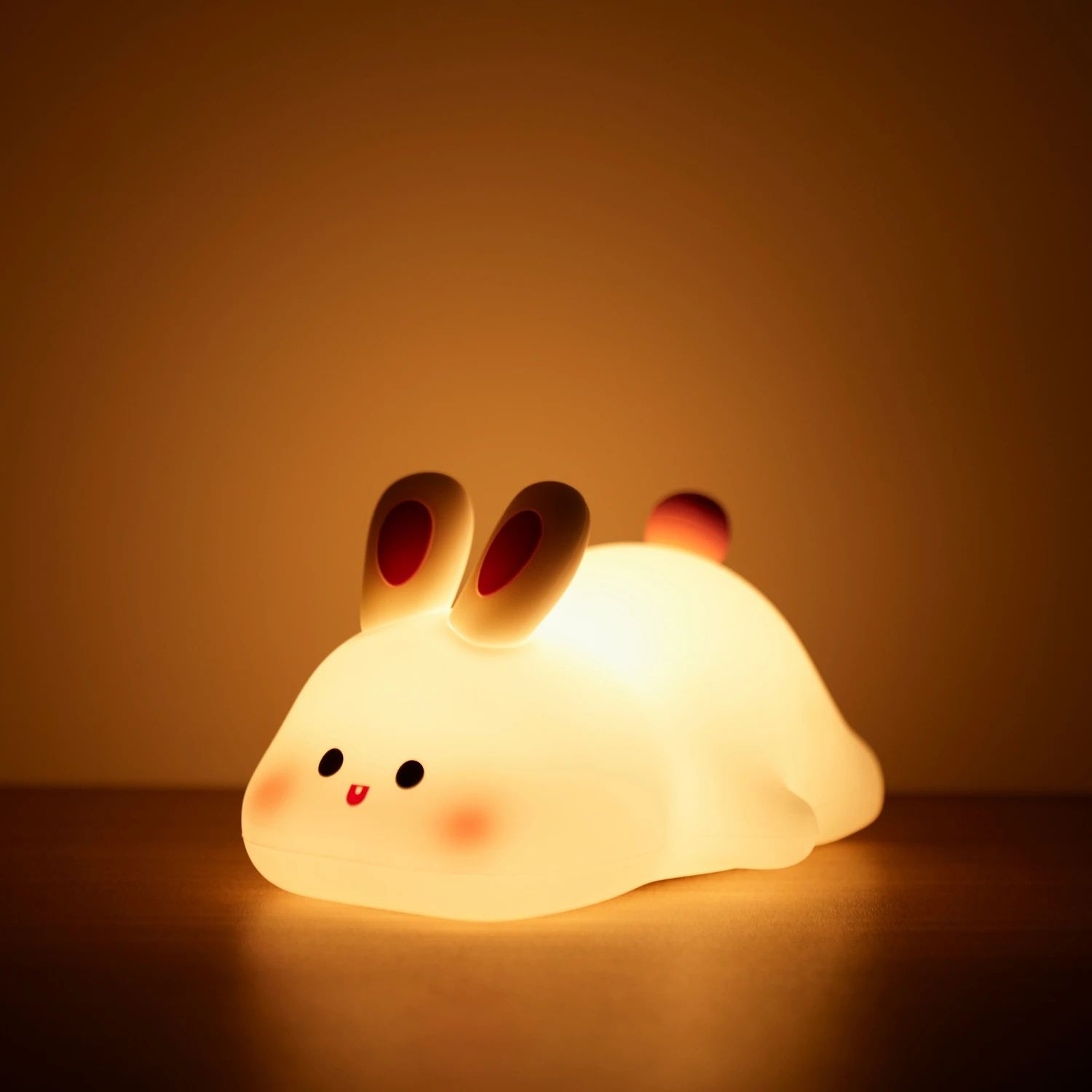 Cute Silicone LED Night Light  USB Rechargeable Panda Sheep Rabbit Nursery Lamp For Kids Bedroom Bi 7