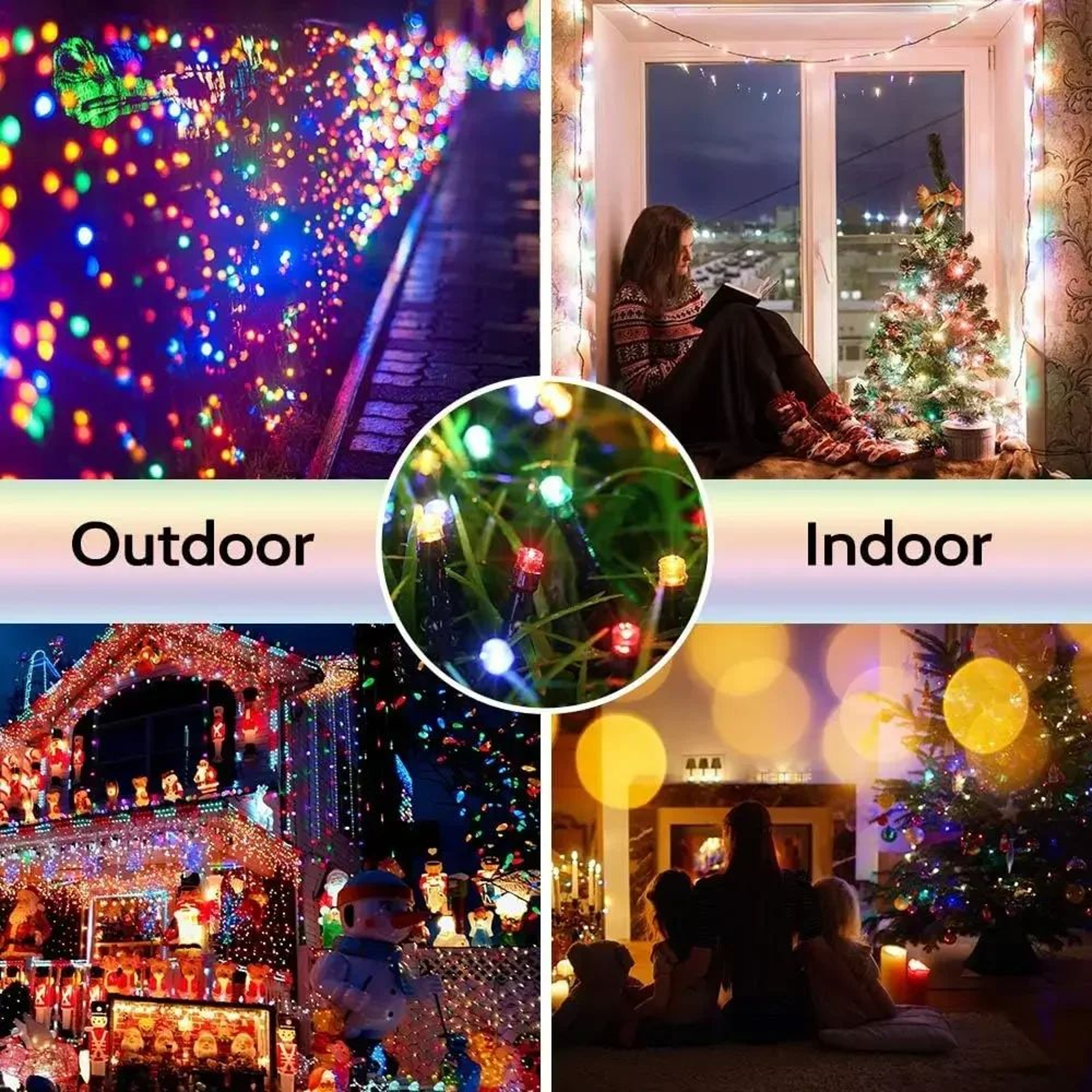 Outdoor Solar LED Strip String Fairy Lights  100 LED Waterproof 8Mode RGB Garden Patio Christmas De 4