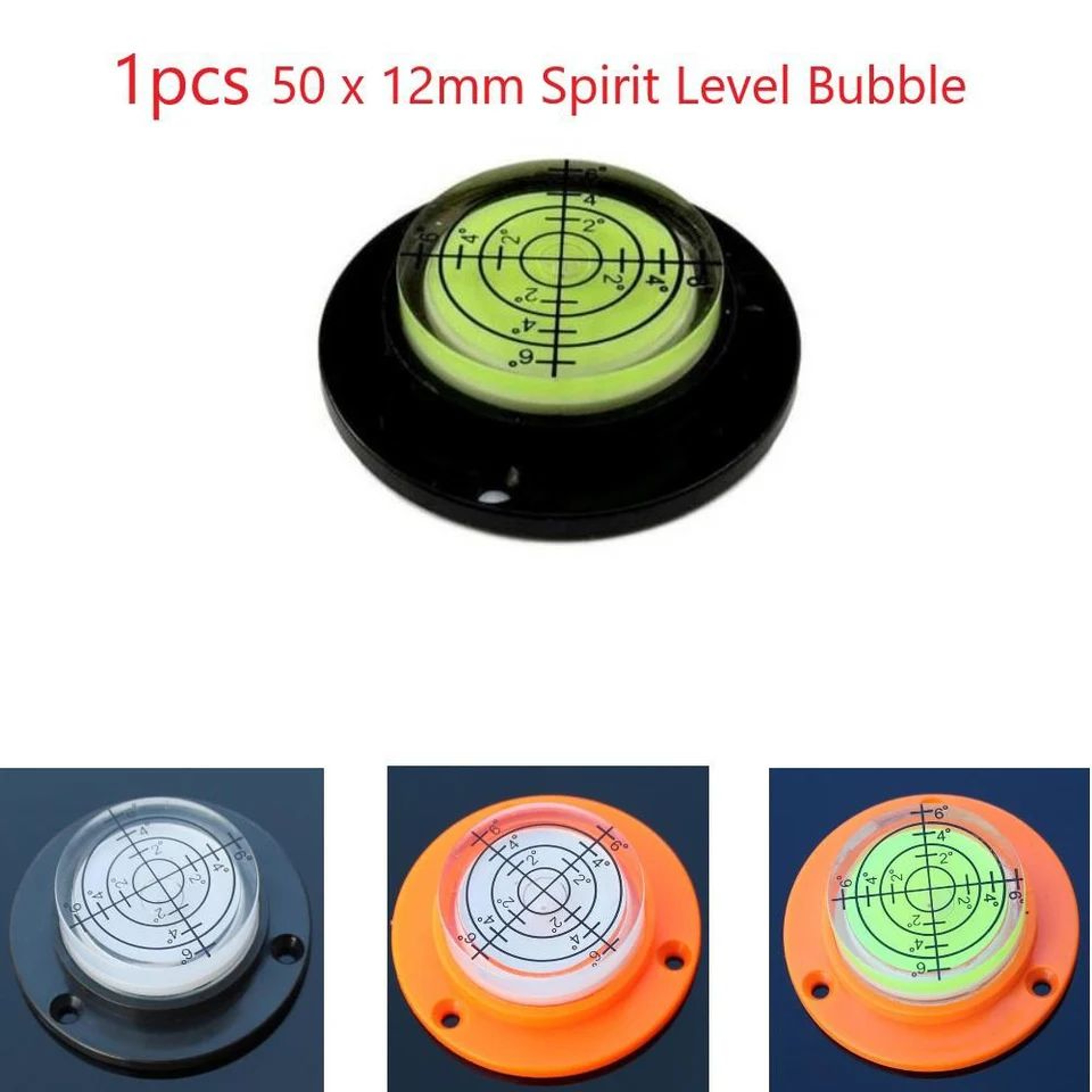 Round Horizontal Bubble Level  High Precision Acrylic Bulls Eye Spirit Level For Woodworking RV Tri 5