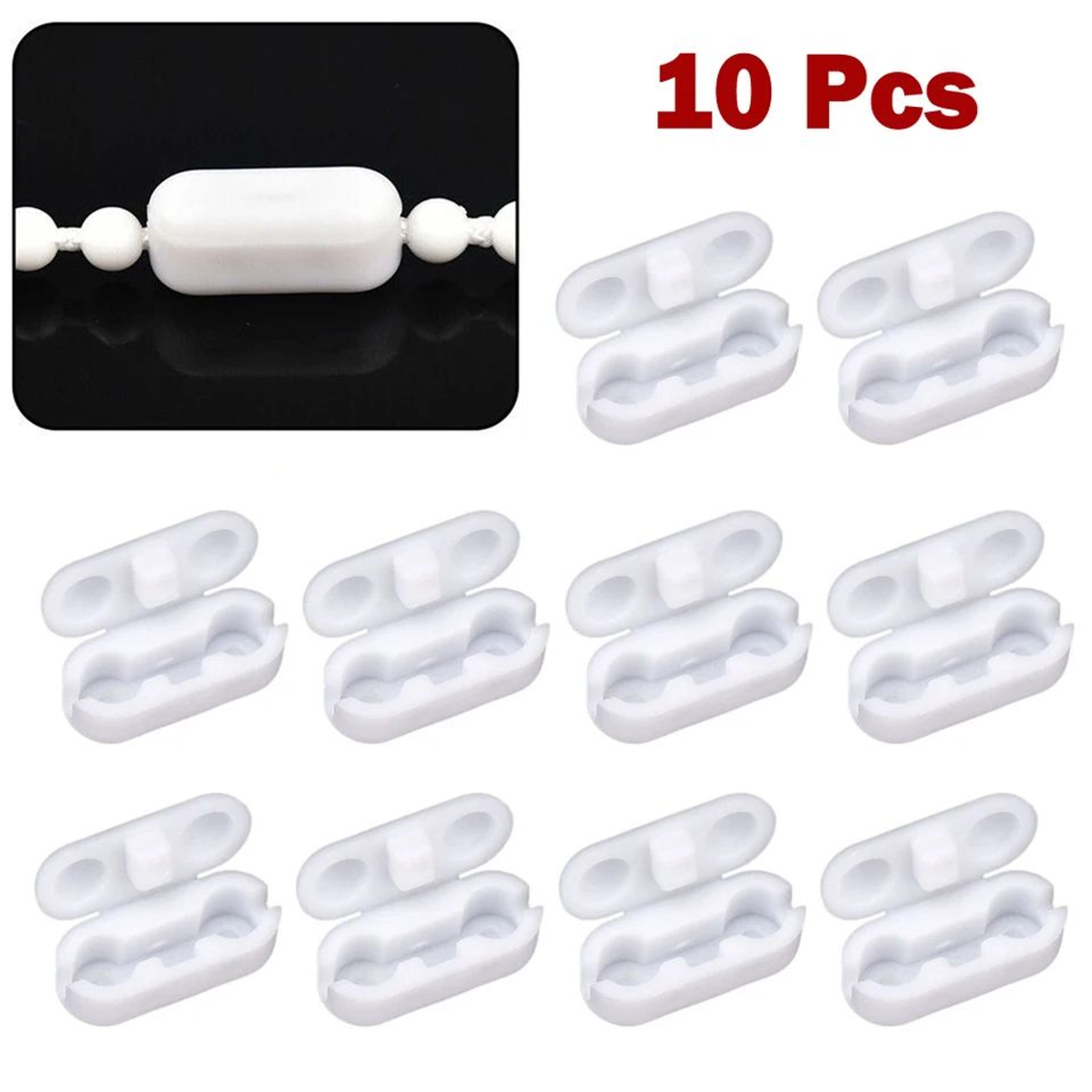 Plastic Roller Blind Pull Cord Chain Connectors  Vertical Blind Joiners Replacement Clips For Roman 0